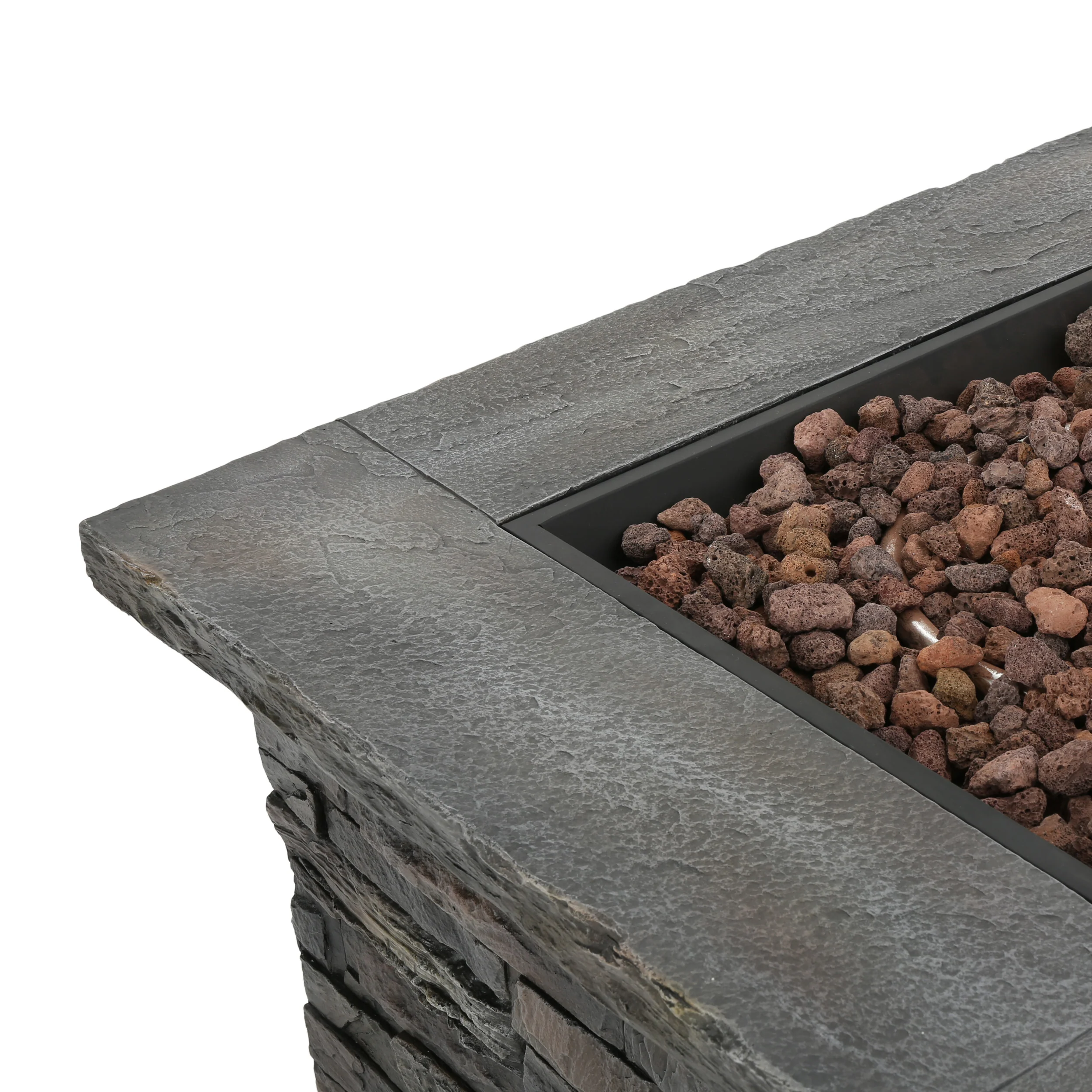 Stonecrest 40,000 BTU Propane Gas Firepit (Square) - furnishings