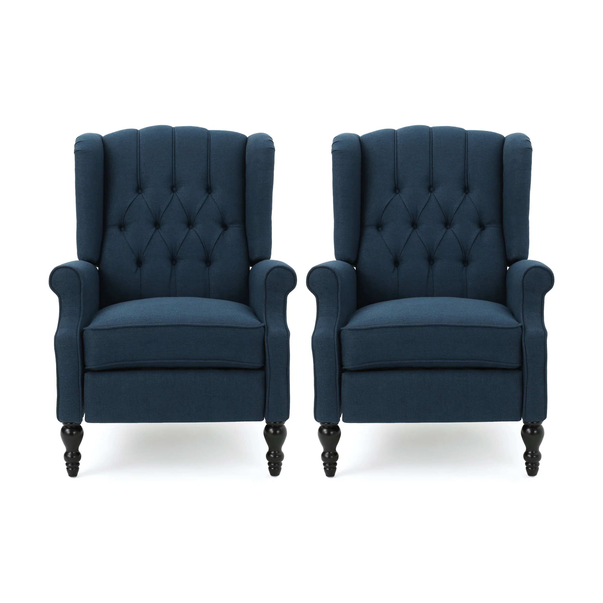 Elizabeth Contemporary Tufted Fabric Recliner (Set of 2) - furnishings
