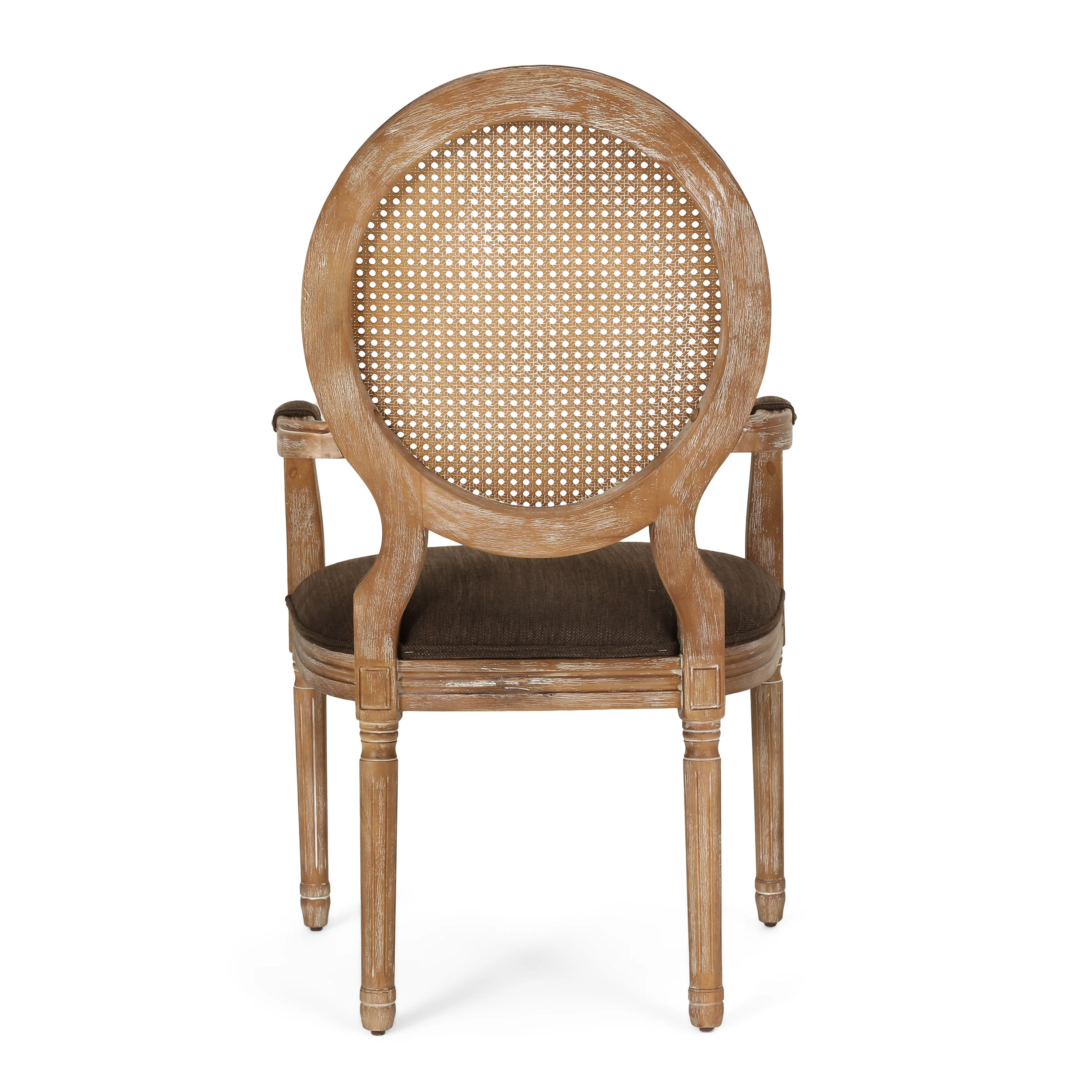 Aisenbrey French Country Wood and Cane Upholstered Dining Chair - furnishings