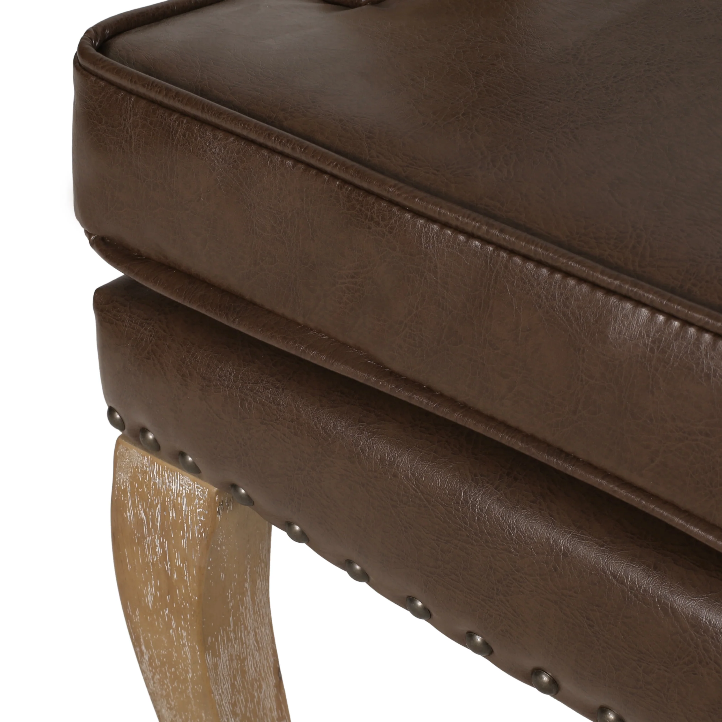 Tim French Country Upholstered Dining Arm Chair with Nailhead Trim - furnishings