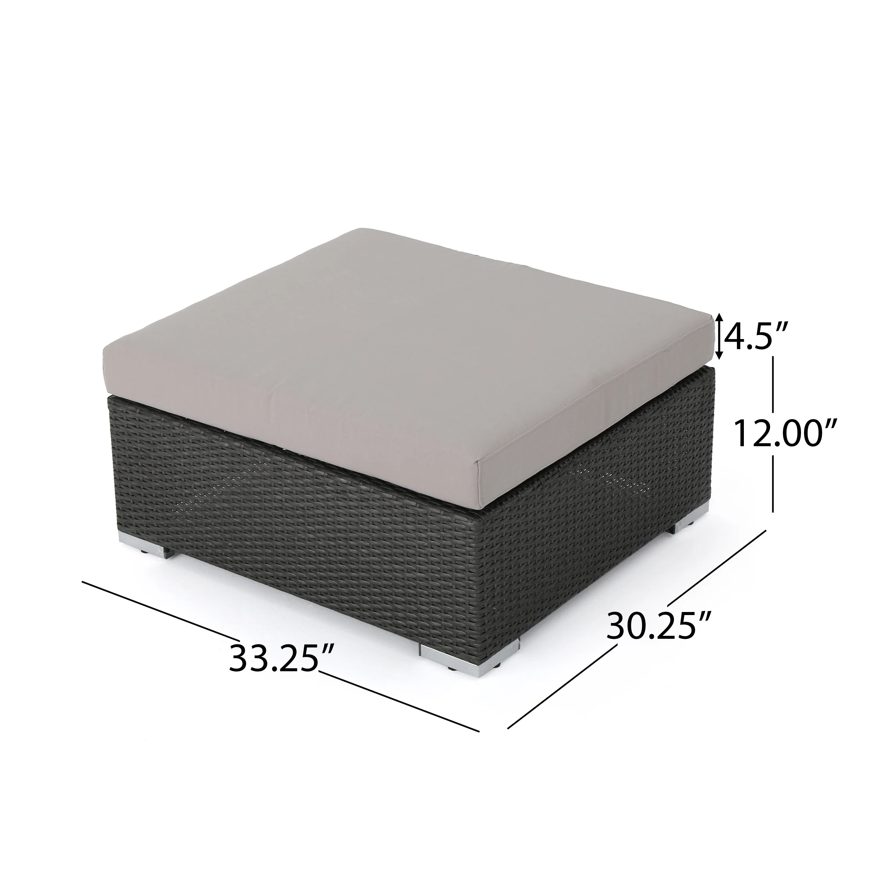 Avianna Outdoor Wicker Ottoman with Cushion - furnishings