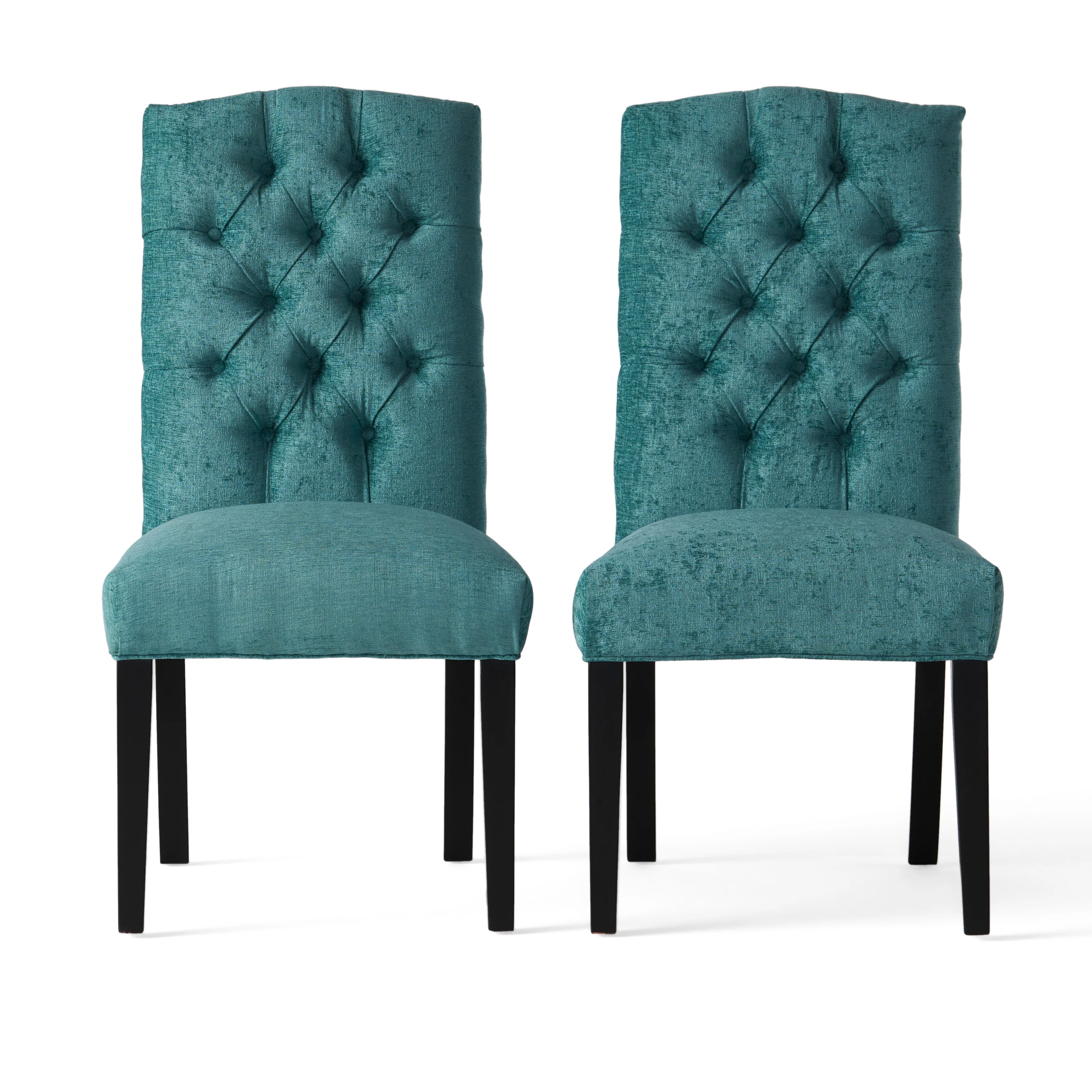 Clark Button Tufted Fabric Dining Chair with Tapered Legs, Set of 2 - furnishings