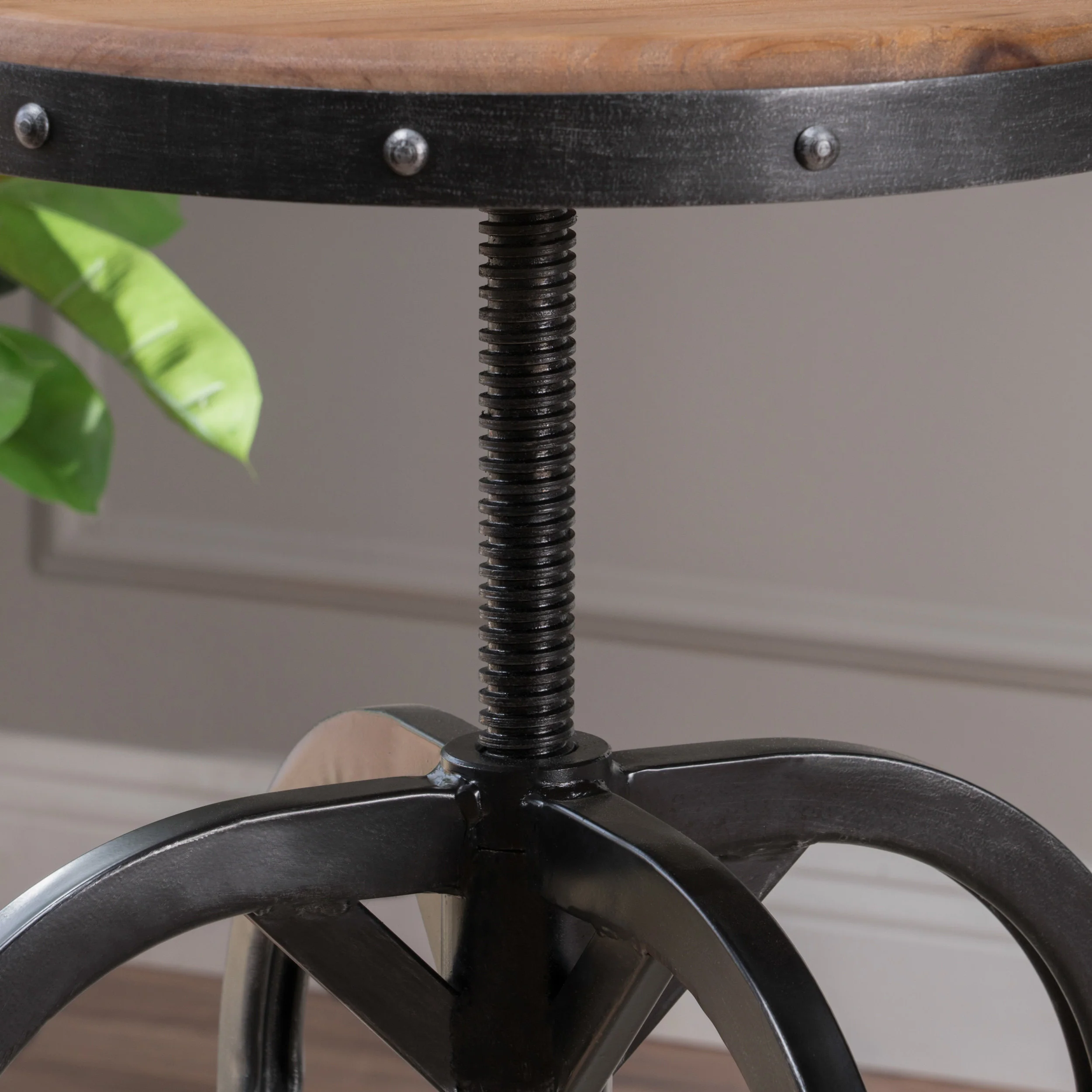 Dempsey Industrial Design Adjustable Height Swivel Seat Stool - furnishings