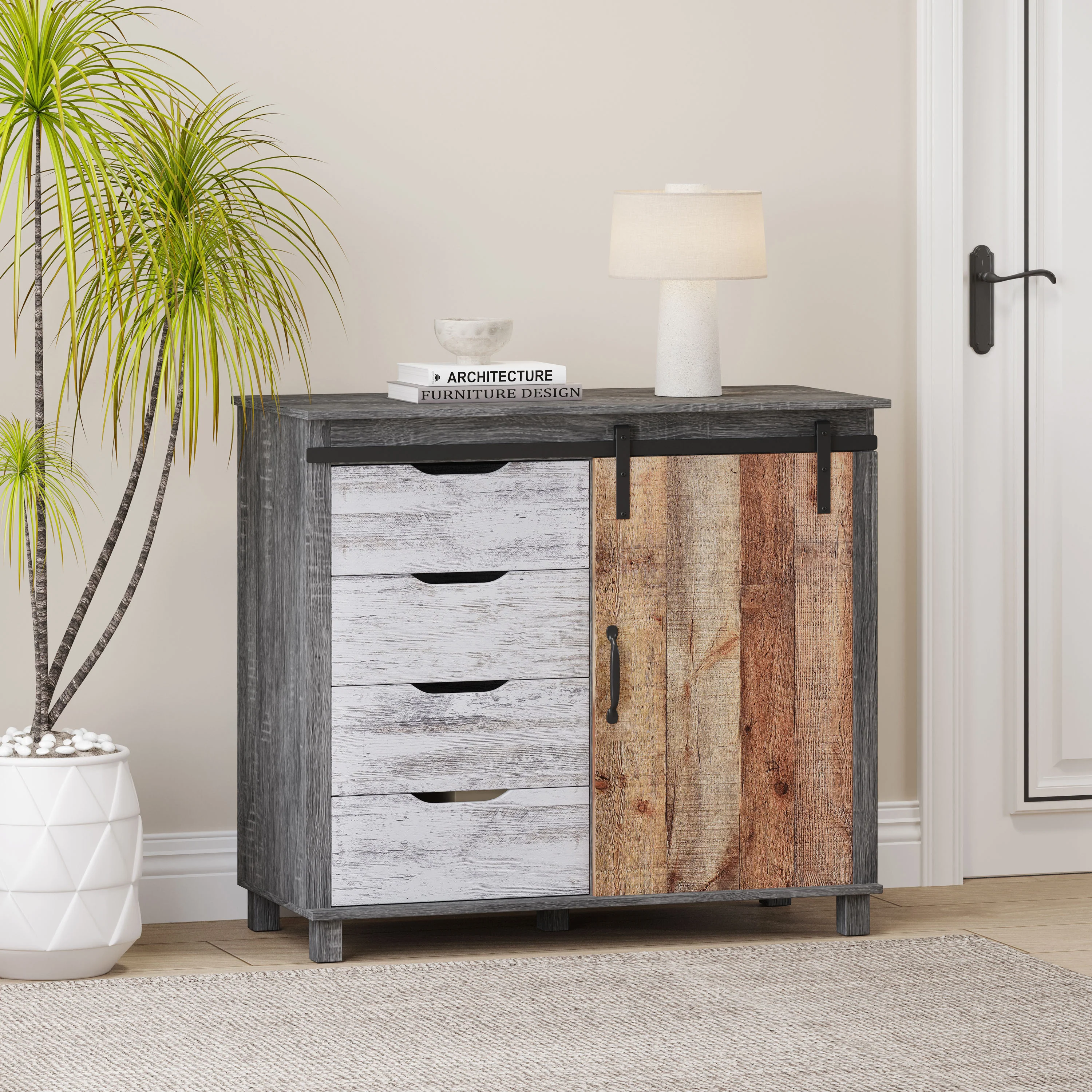 Hennepin Faux Wood Cabinet, Sonoma Gray Oak, White Oak, Yosemite Oak - furnishings