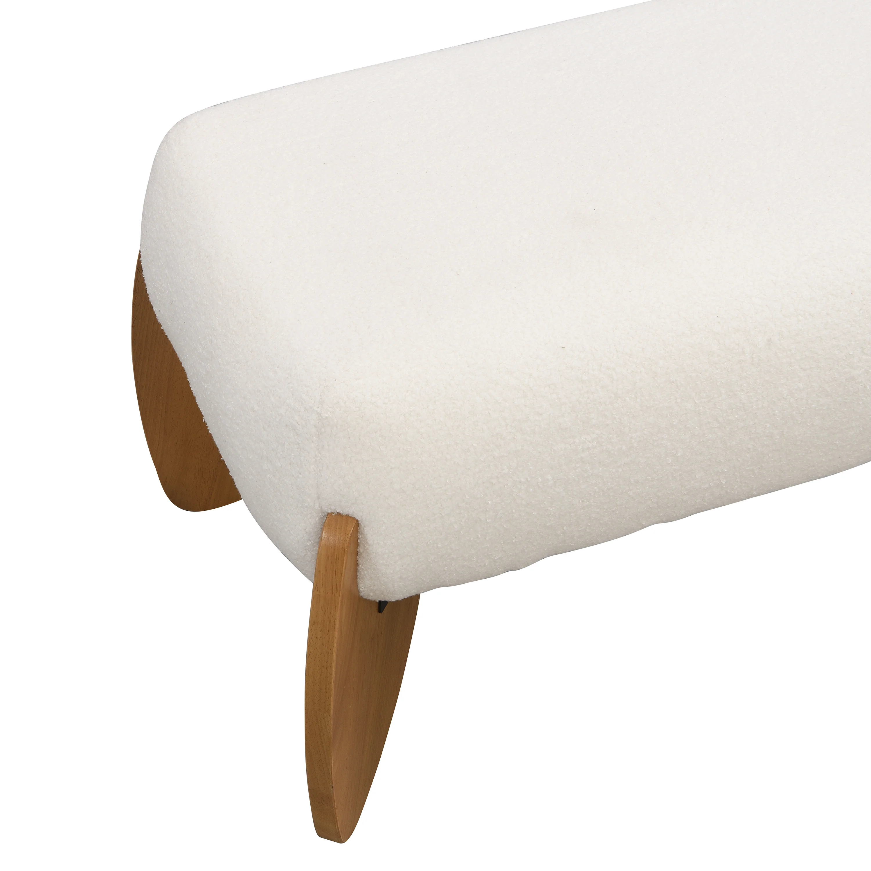 Sorena Modern Upholstered Loop Yarn Ottoman, Solid Wood - furnishings