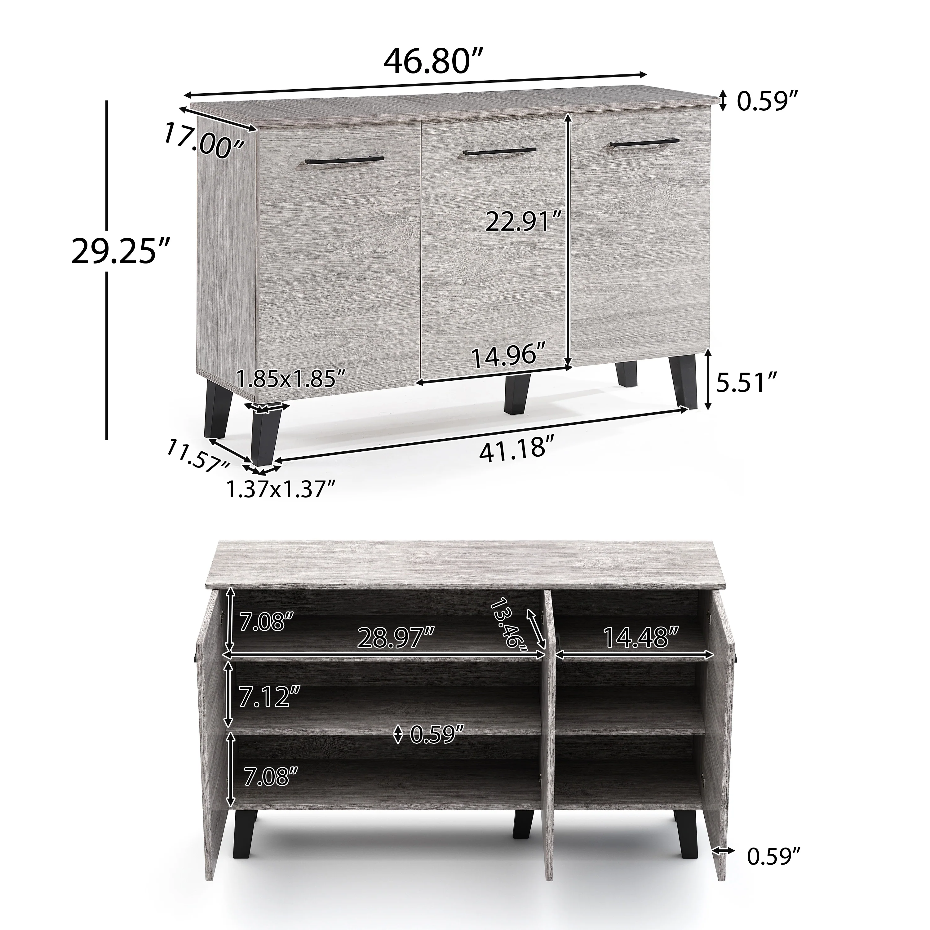 Emilia Mid Century Modern Finished Fiberboard Cabinet - furnishings