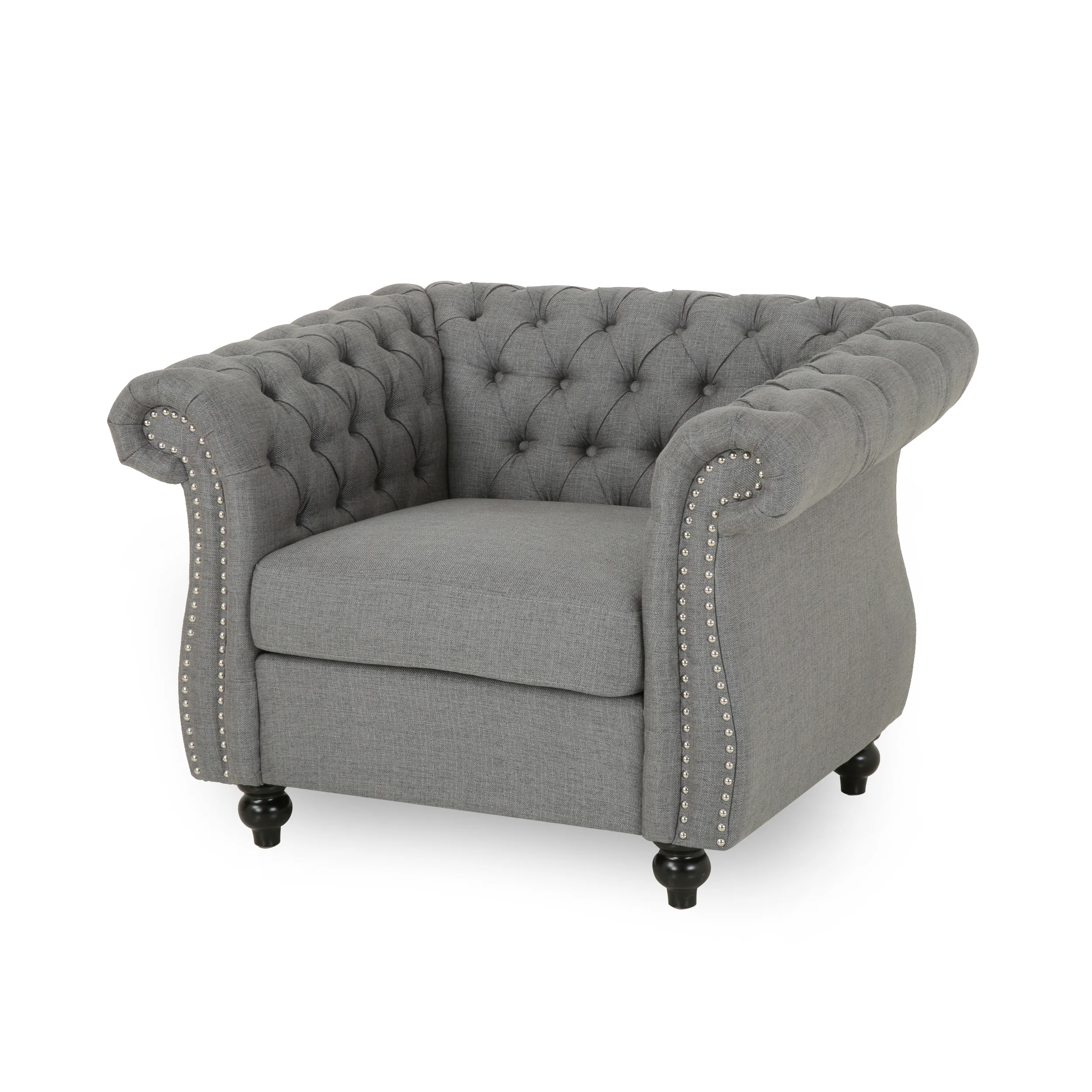Leila Chesterfield Fabric Club Chair - furnishings
