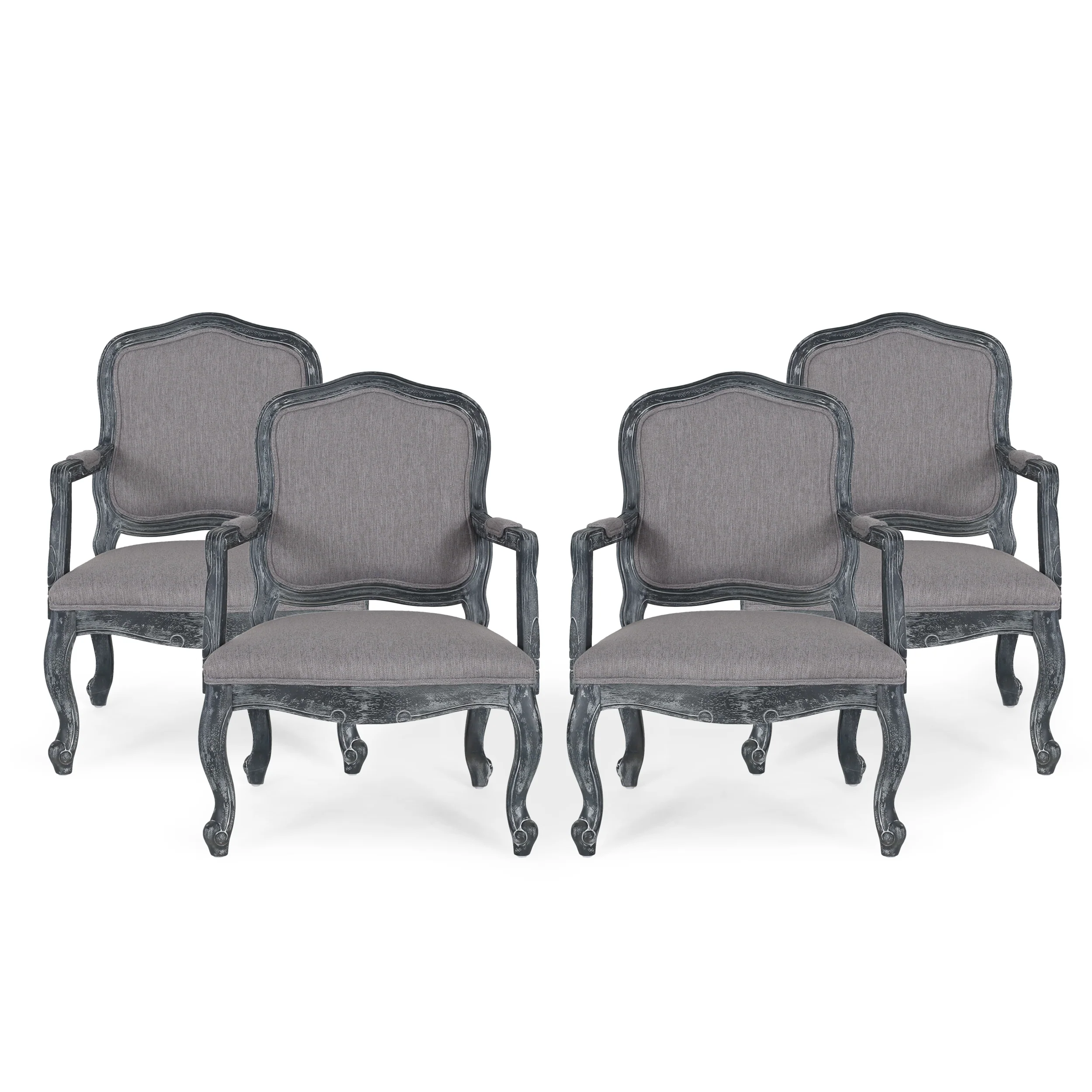Stene French Country Wood Upholstered Dining Armchair - furnishings