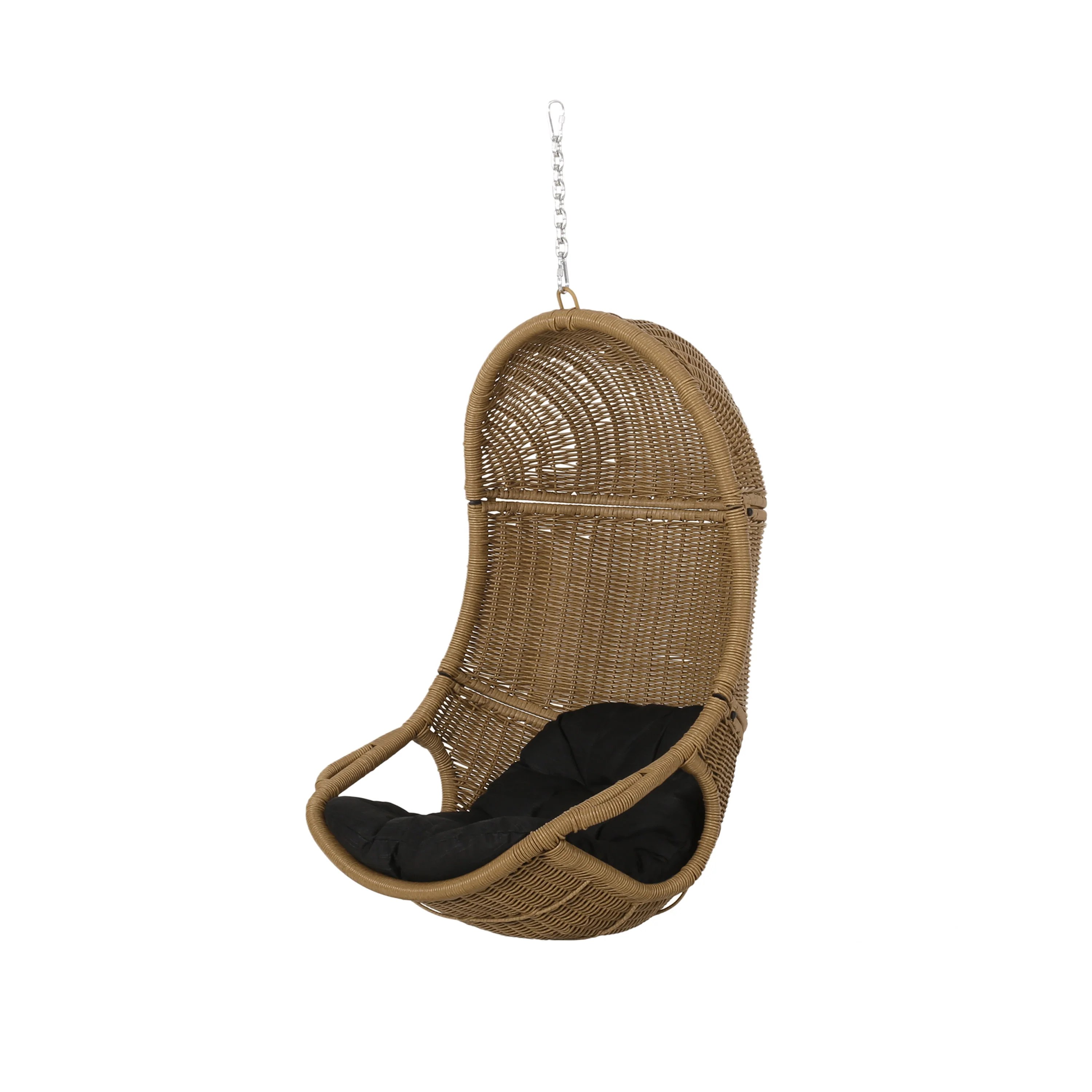 Yukon Outdoor Wicker Hanging Basket Chair with Cushions - furnishings