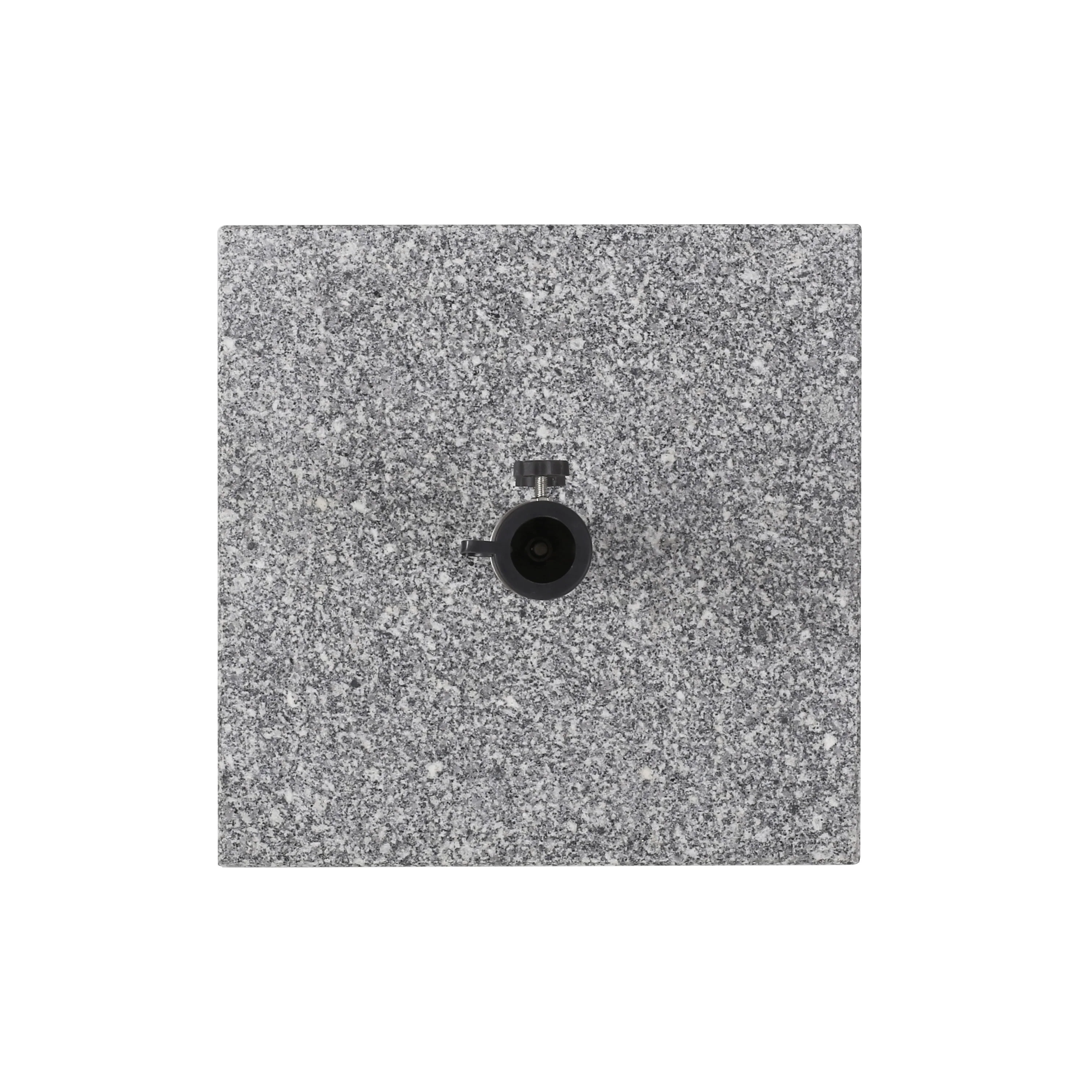 Martino Outdoor Natural Grey Granite and Stainless Steel Umbrella Base - furnishings