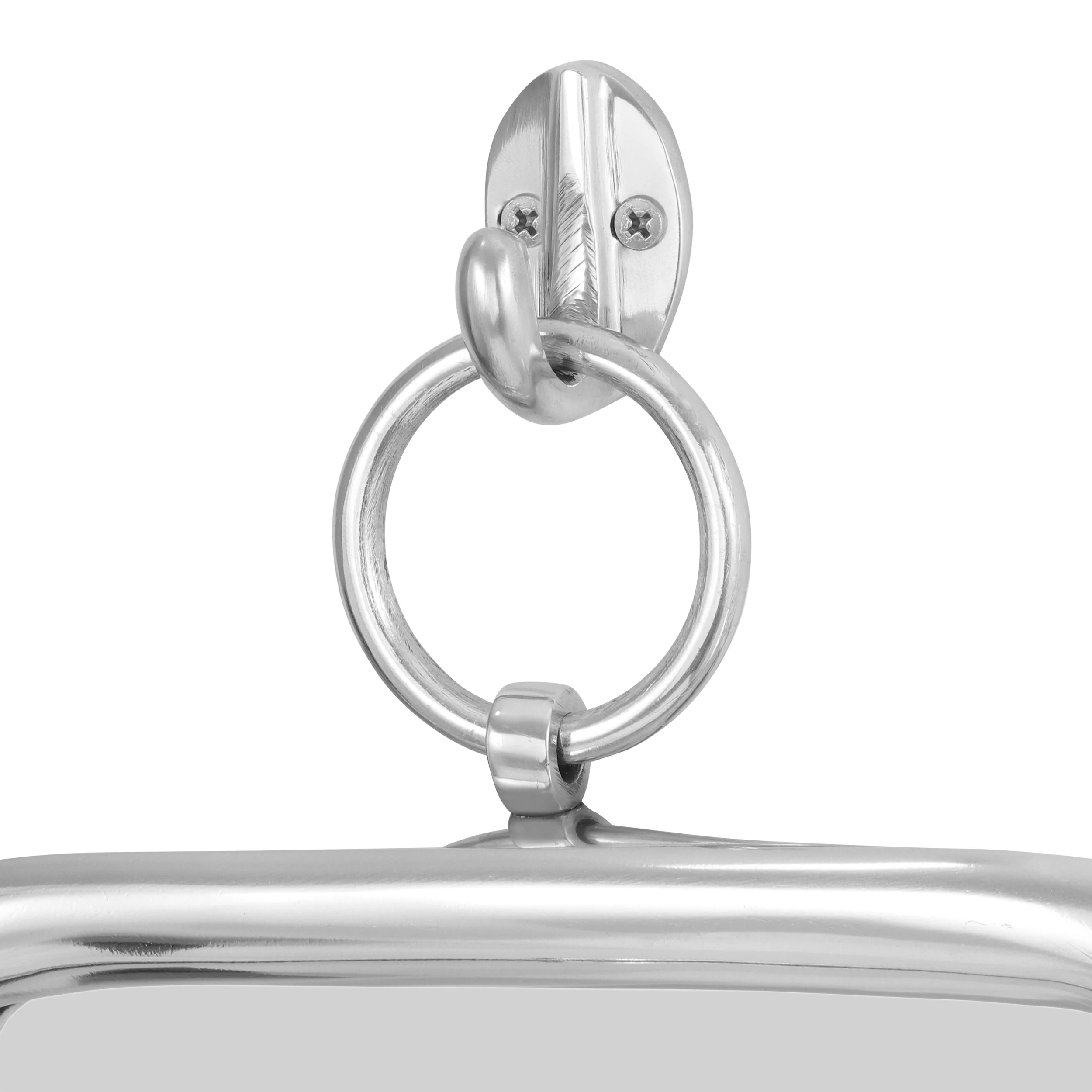 Klein Modern Handcrafted Square Aluminum Wall Mirror, Silver - furnishings