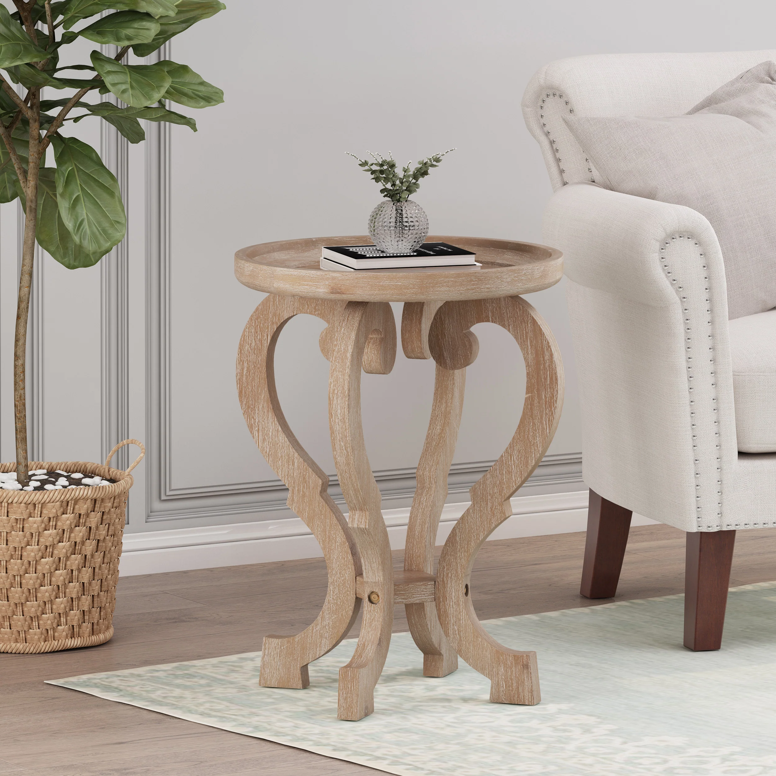 Kaye French Country Accent Table with Round Top - furnishings