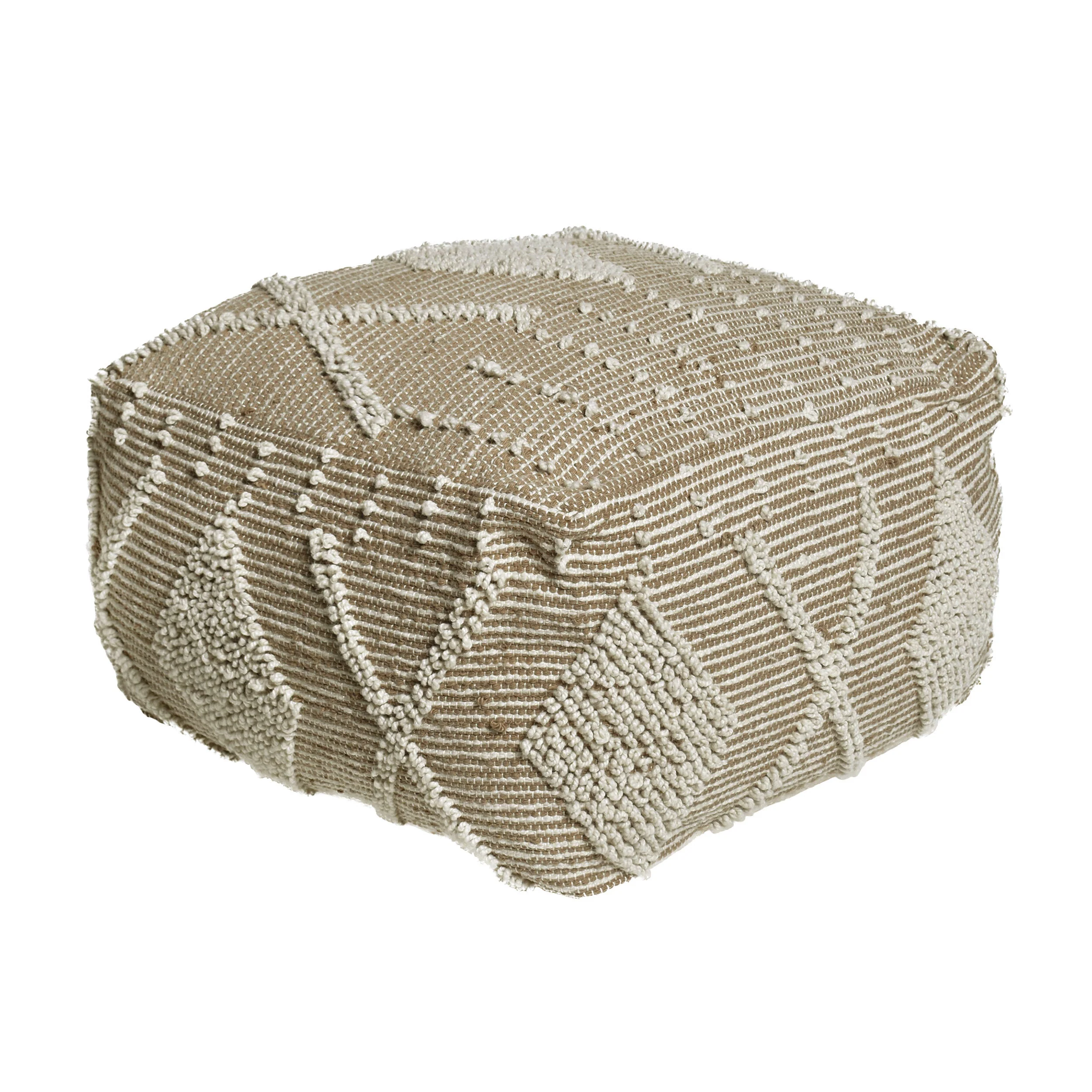 Dereka Contemporary Handcrafted Faux Yarn Pouf - furnishings