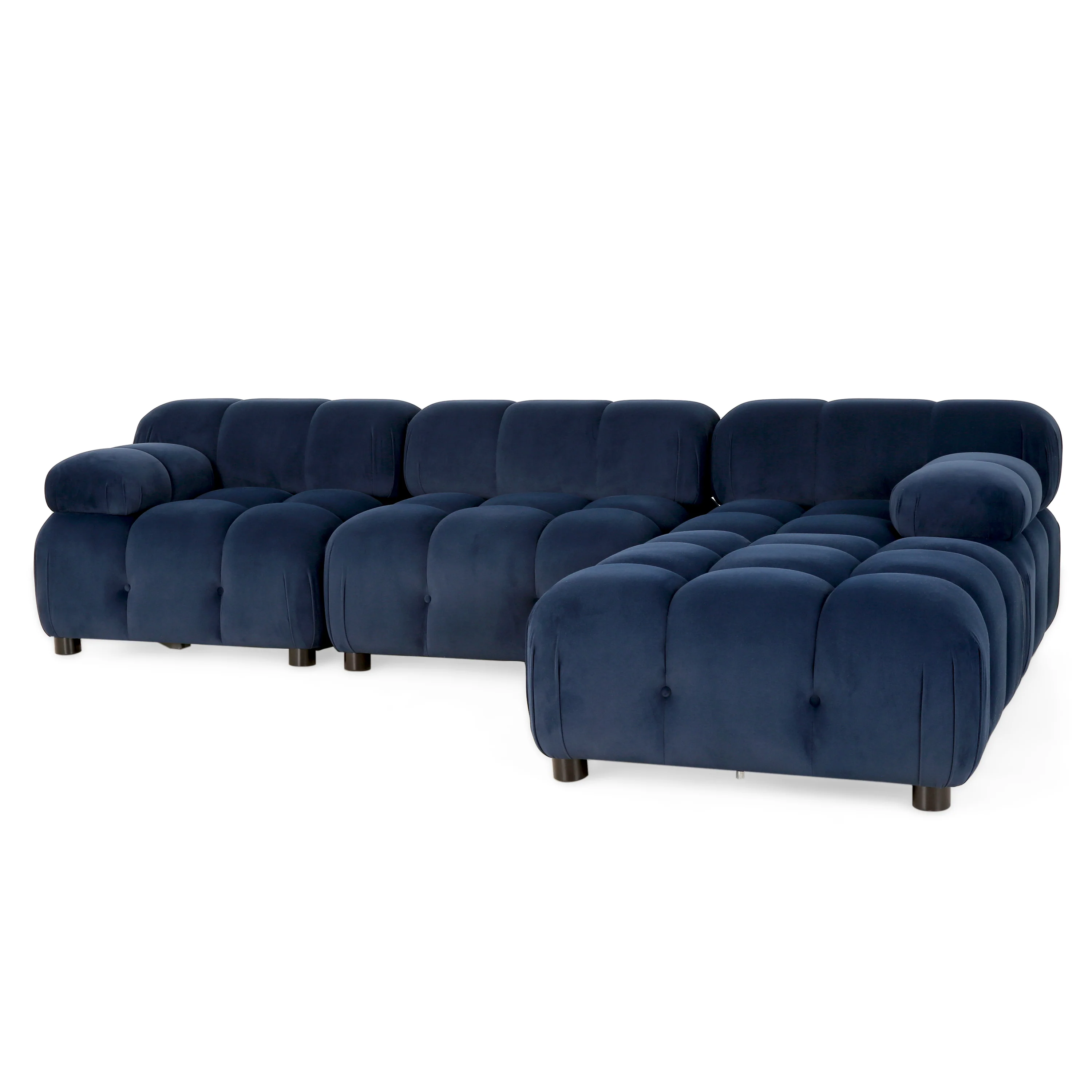 Kildare Velvet 3 Seater Modular Tufted Sectional - furnishings