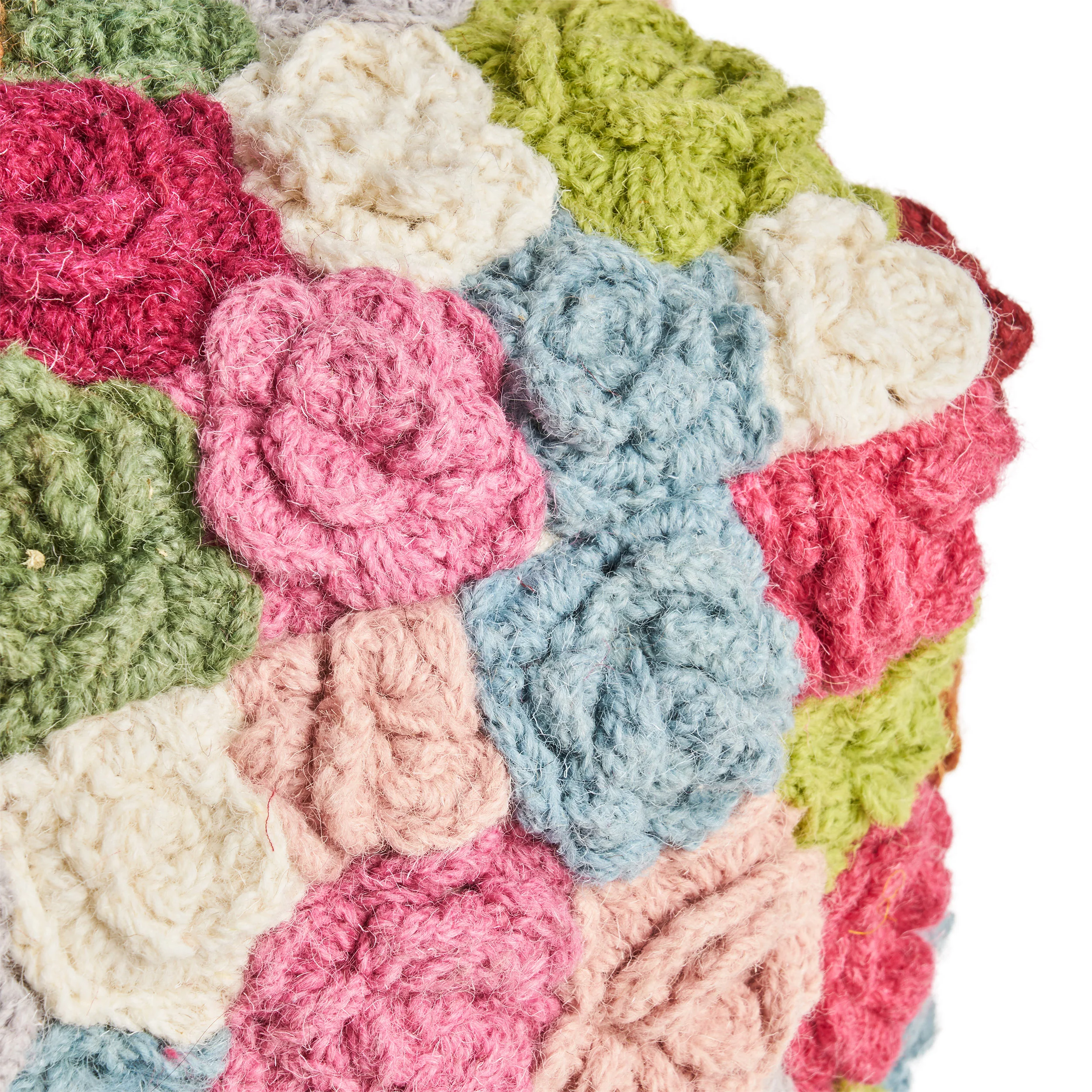 Ellyanna Boho Wool Ottoman Pouf - furnishings