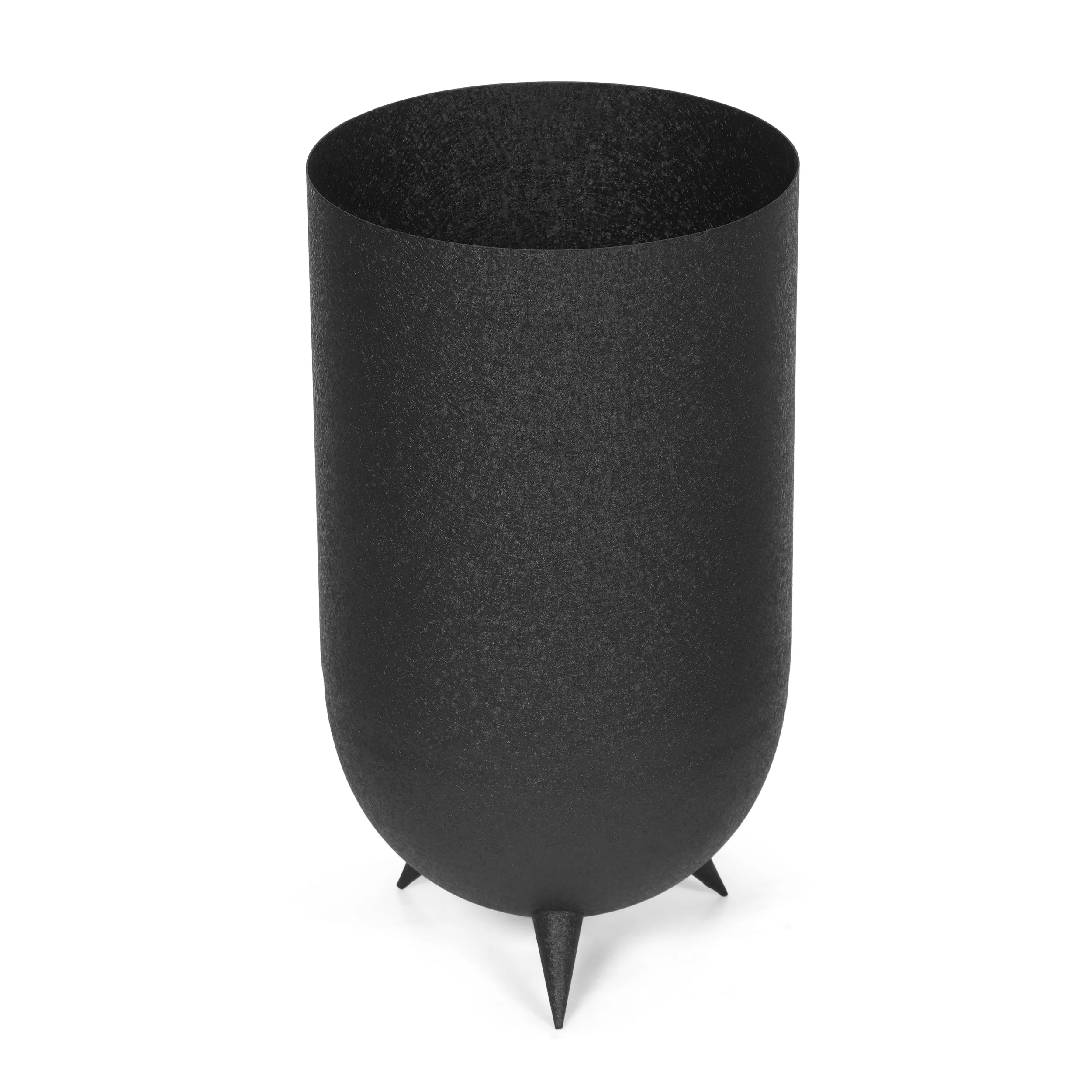Mingo Modern Handcrafted Iron Planter, Black - furnishings