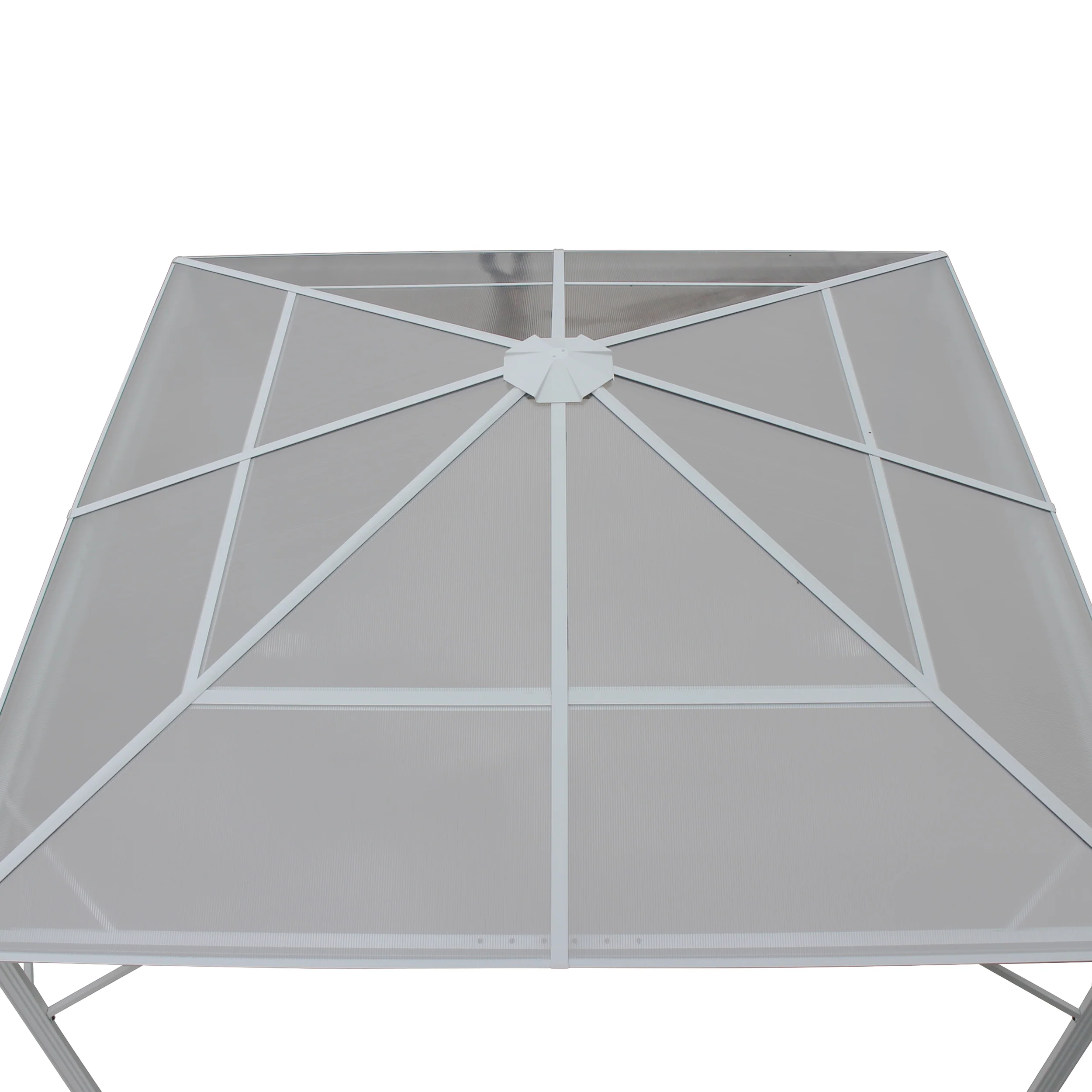 Halley Outdoor 10 x 10 Foot Black Rust Proof Aluminum Framed Hardtop Gazebo (No Curtains) - furnishings