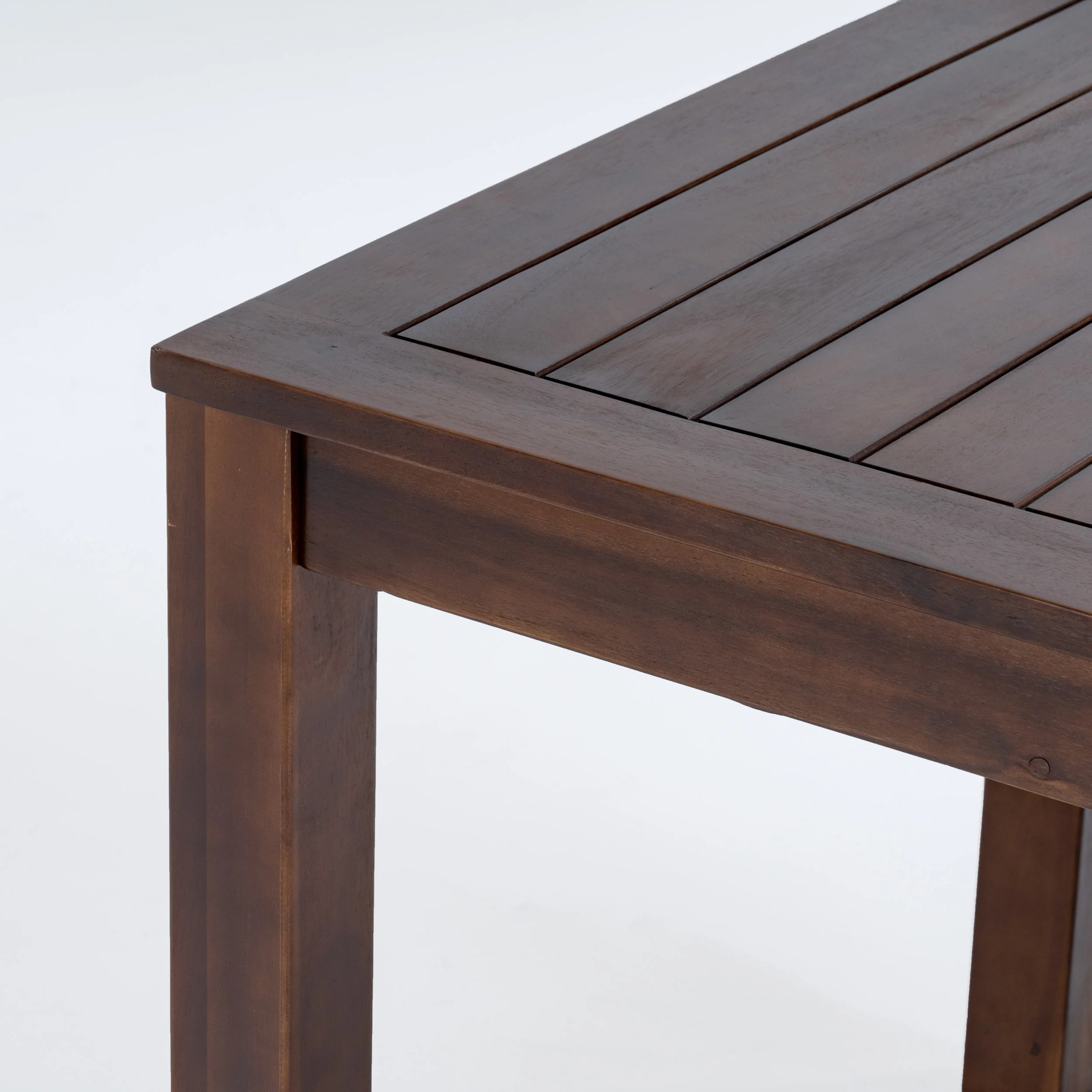 Marin Rustic Outdoor Slat Dark Brown Acacia Wood Picnic Set - furnishings