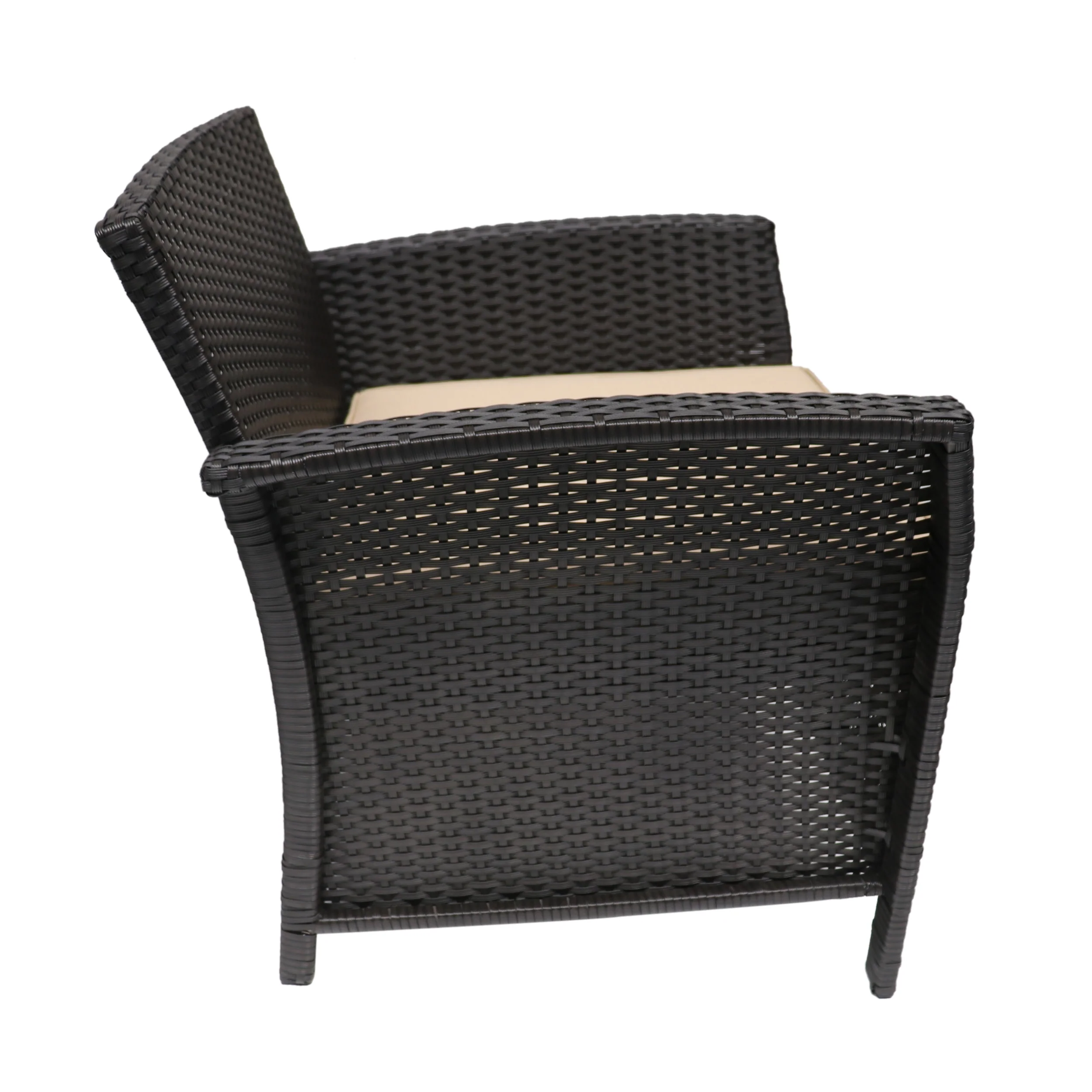 Mason Outdoor 4-Seater Wicker Chat Set with Fire Pit - furnishings