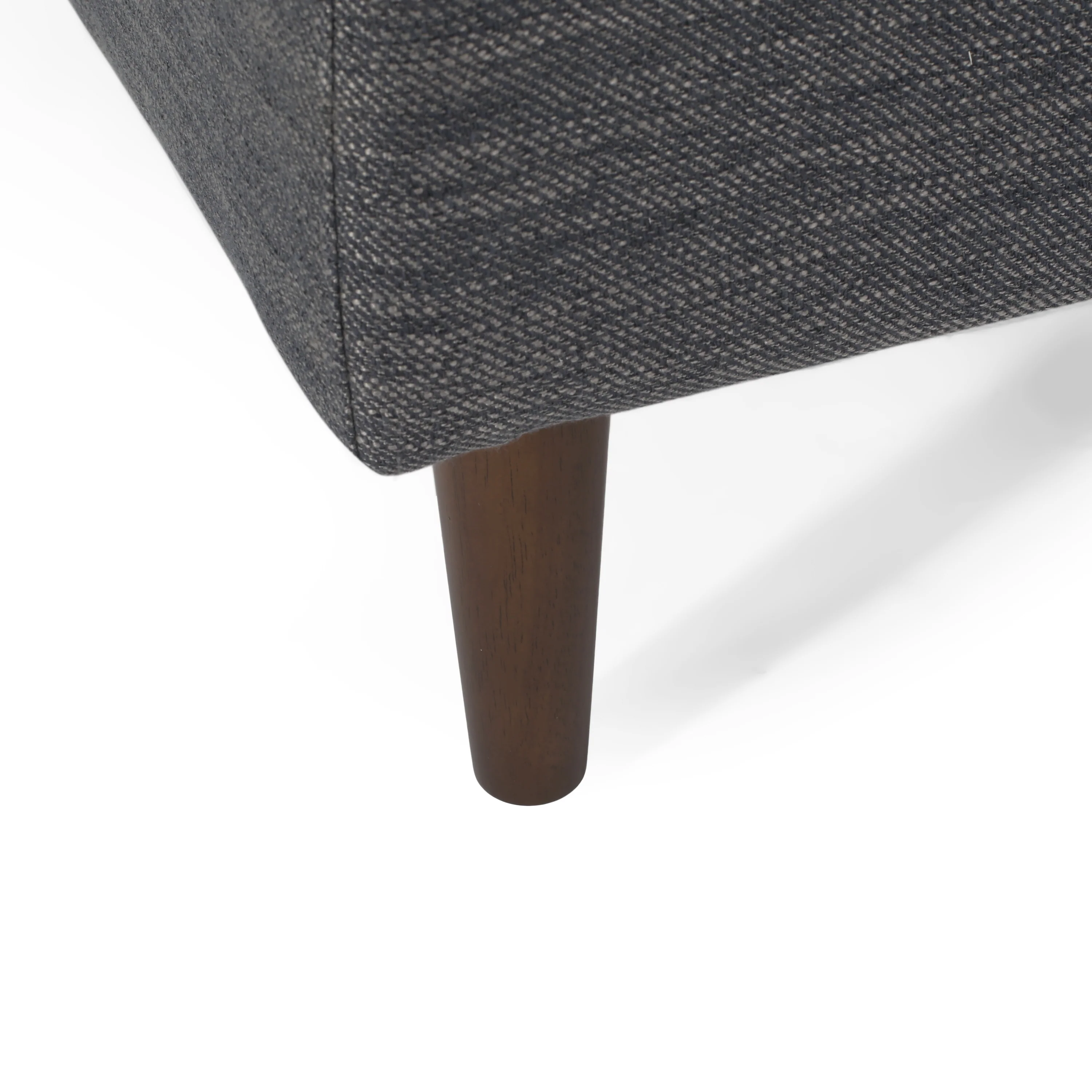 Holmwood Mid Century Modern Fabric Tufted Chaise Lounge with Bolster Pillow - furnishings