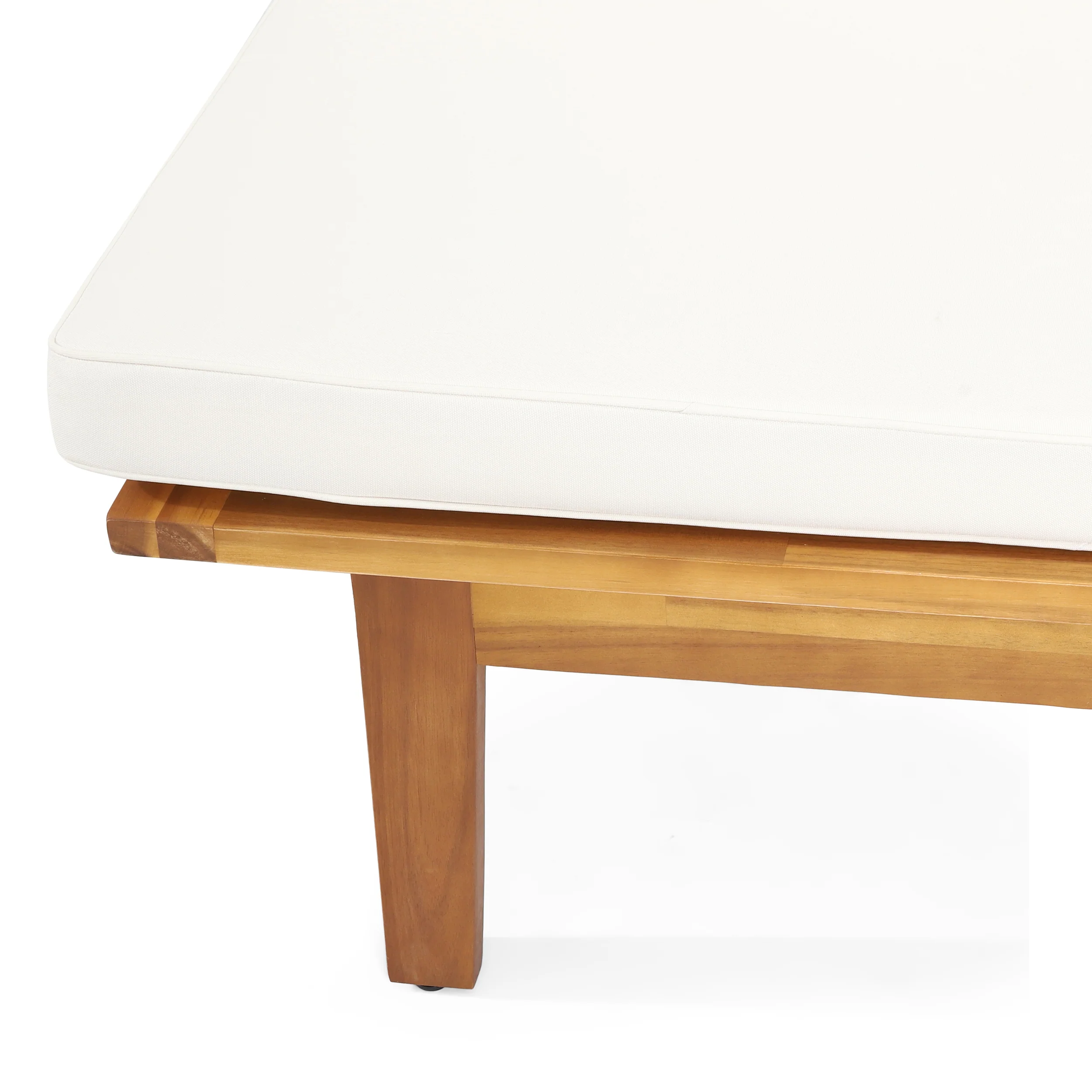 Riebe Outdoor Acacia Wood Convertible Daybed with Cushion - furnishings