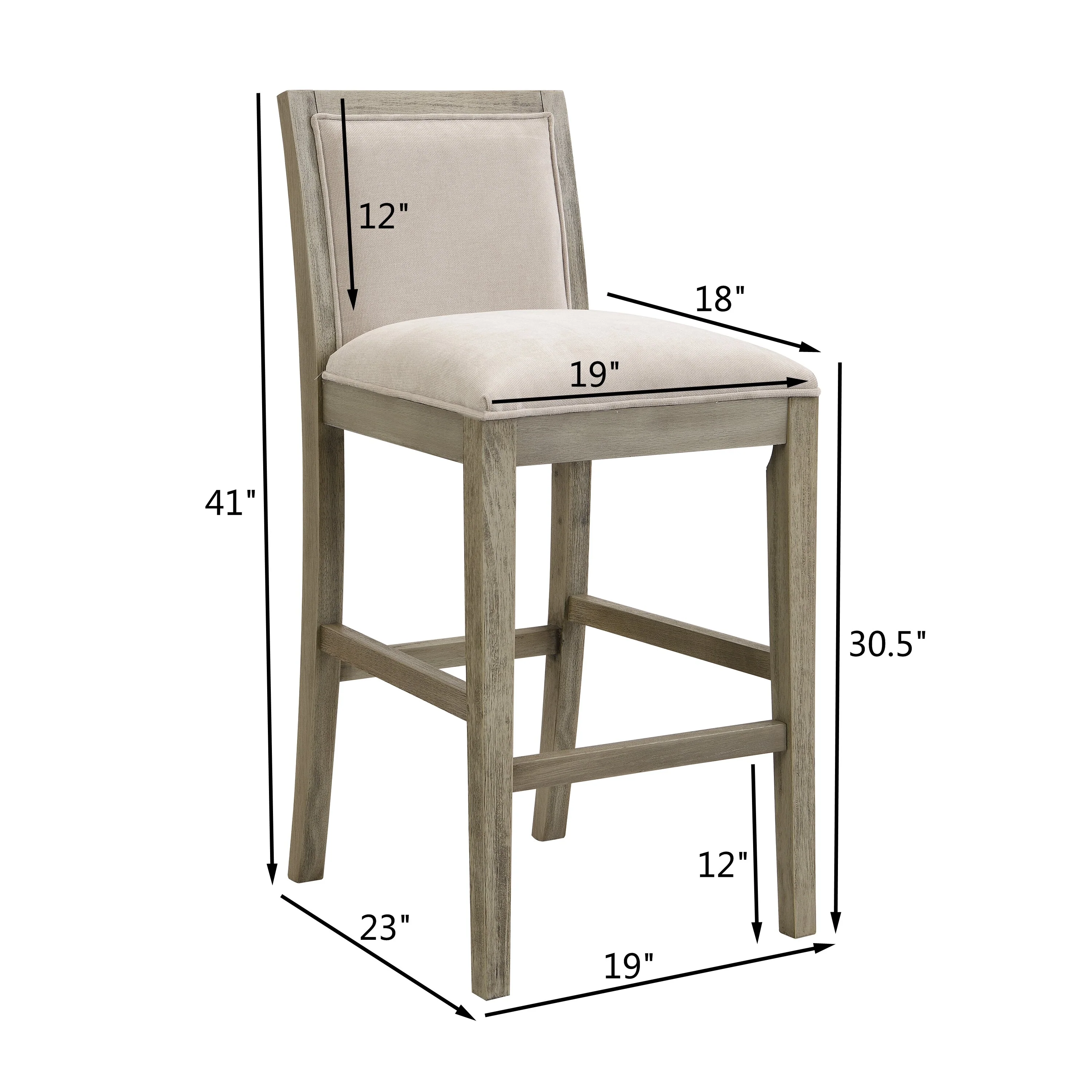 Sagea Modern Upholstered Counter Stools with Cushioned Seat and Back - furnishings