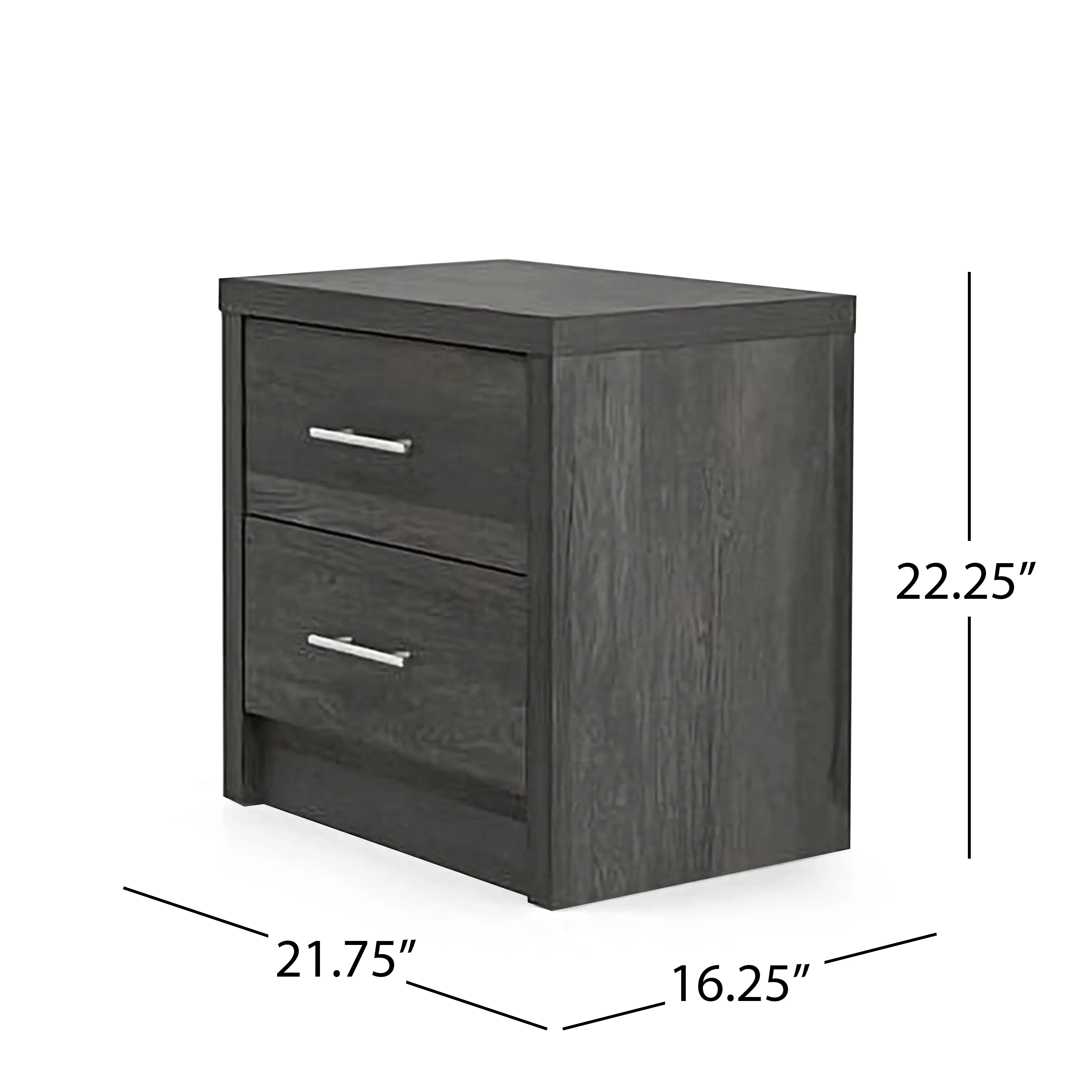 Marlette Modern Faux Wood 2 Drawer Nightstand - furnishings