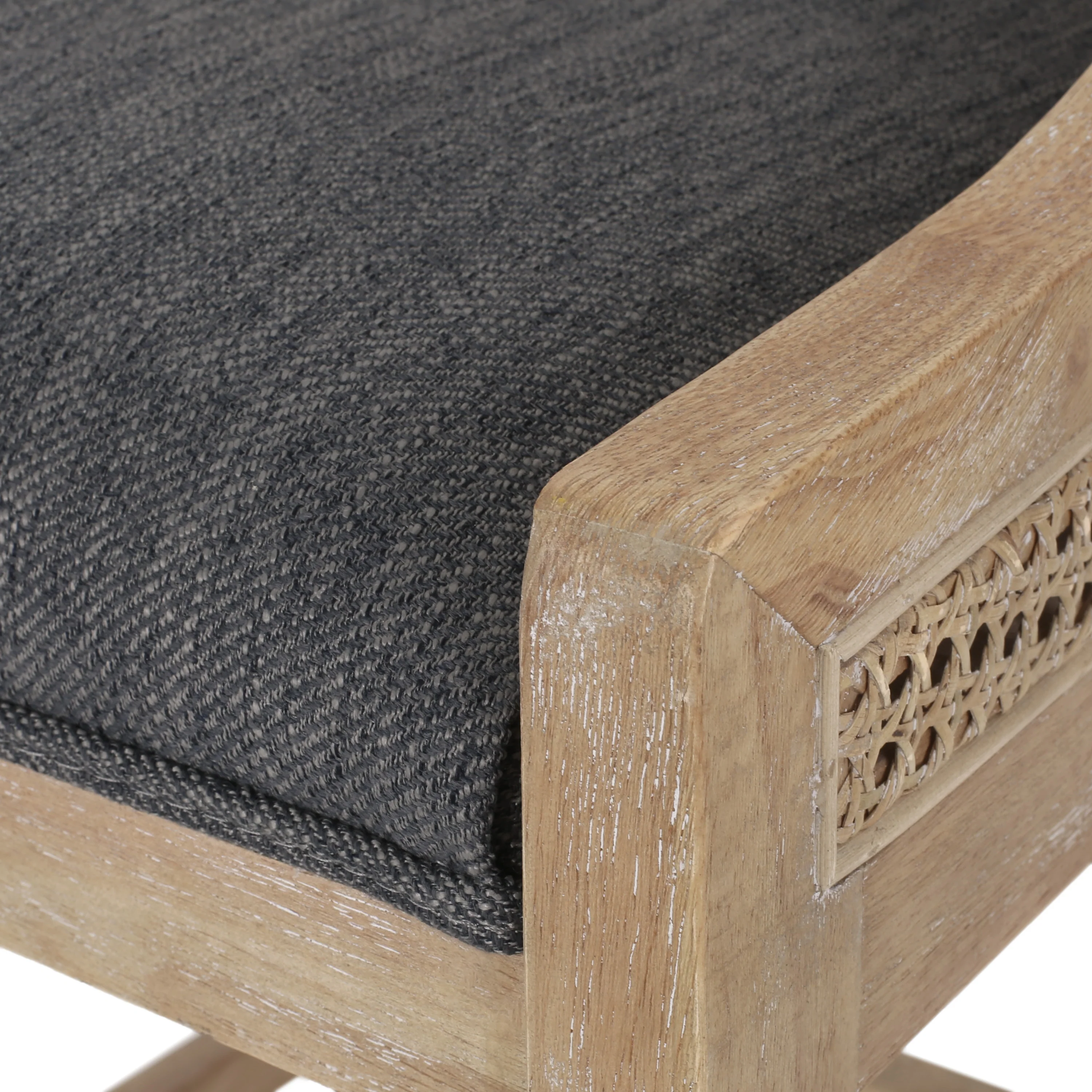 Oneida Rustic Fabric Upholstered Wood and Cane 30 inch Barstools (Set of 2) - furnishings
