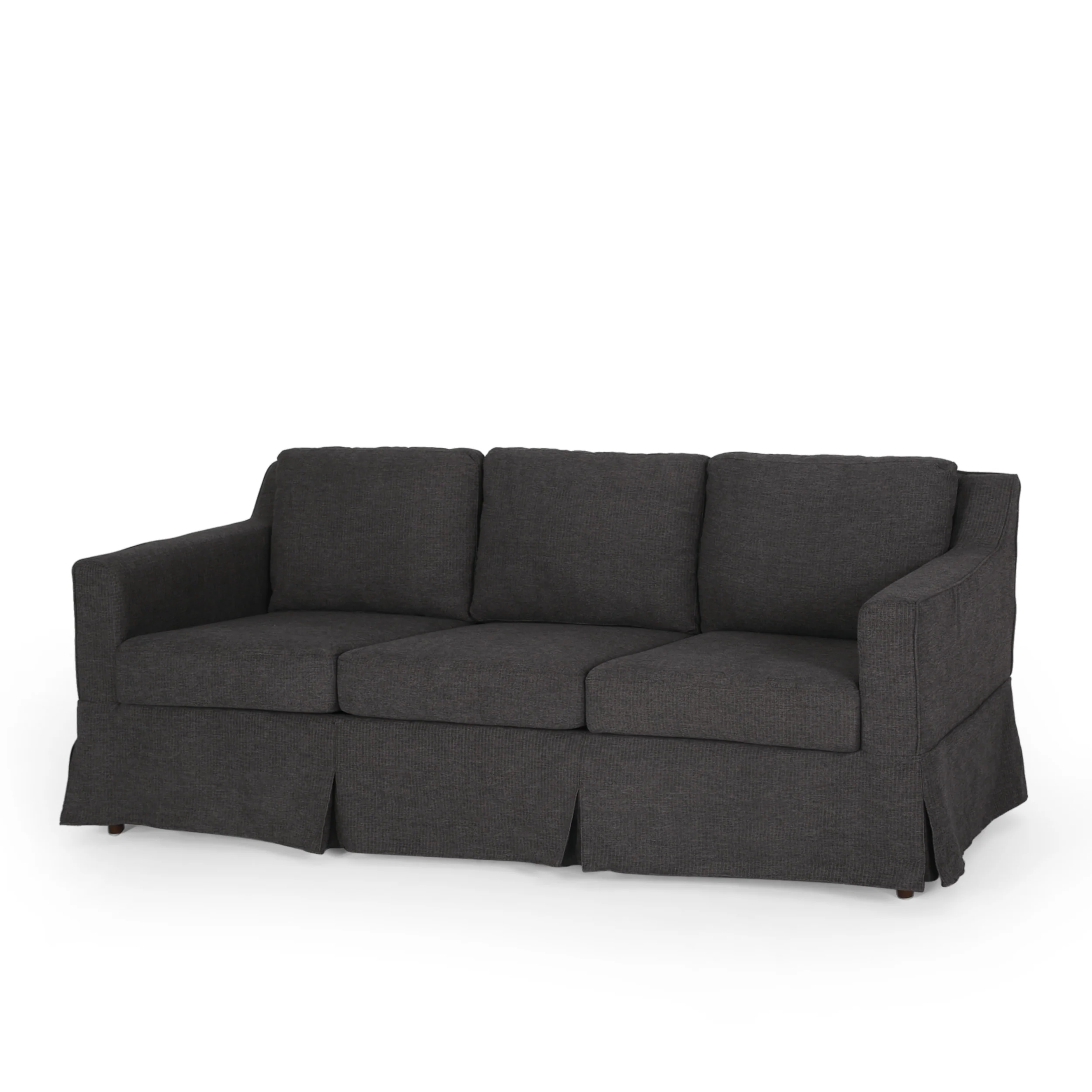 Bainville Contemporary Fabric 3 Seater Sofa with Skirt - furnishings