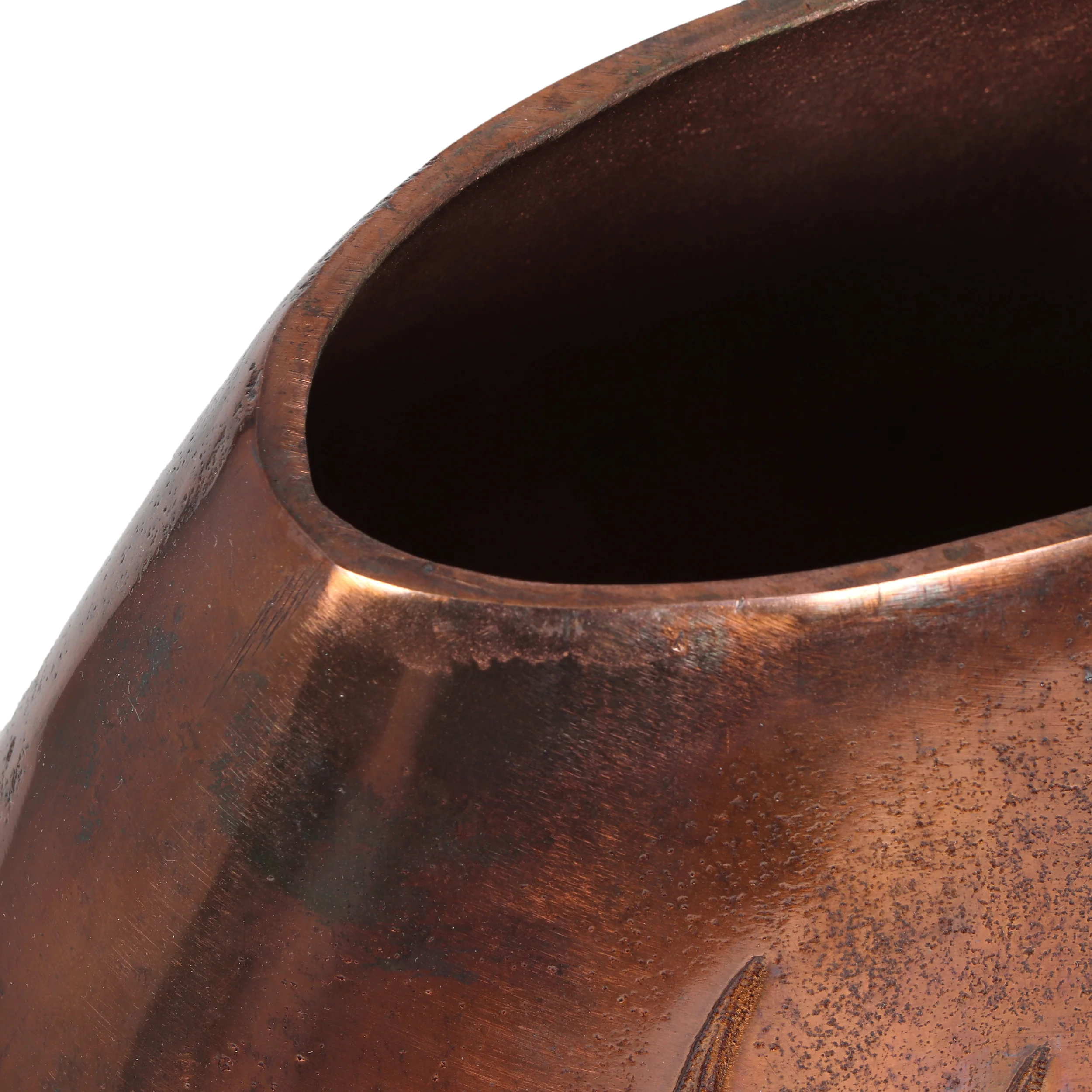 Jolson Handmade Aluminum Flat Vase, Burnt Copper - furnishings