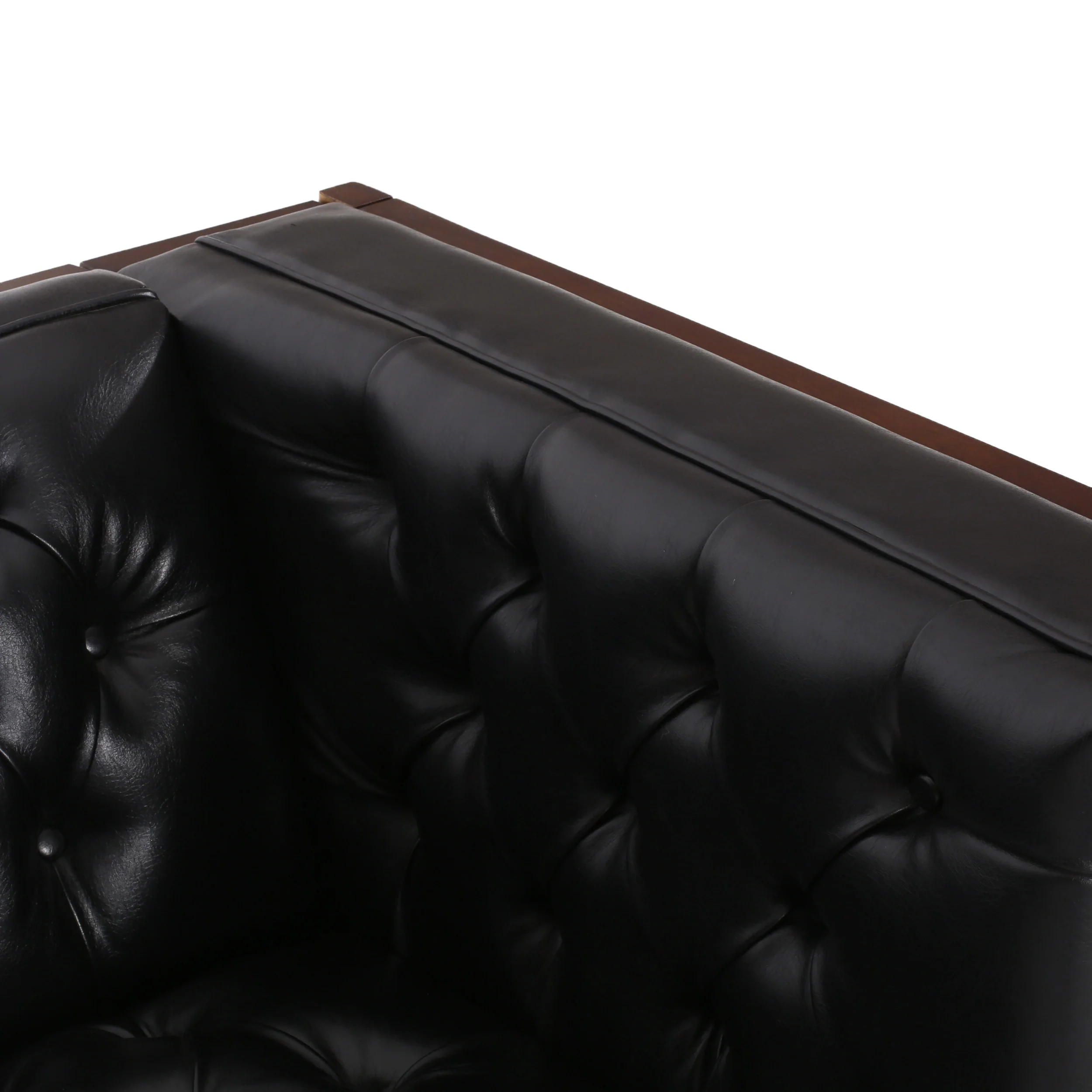Elias Contemporary Faux Leather Tufted 3 Seater Sofa - furnishings