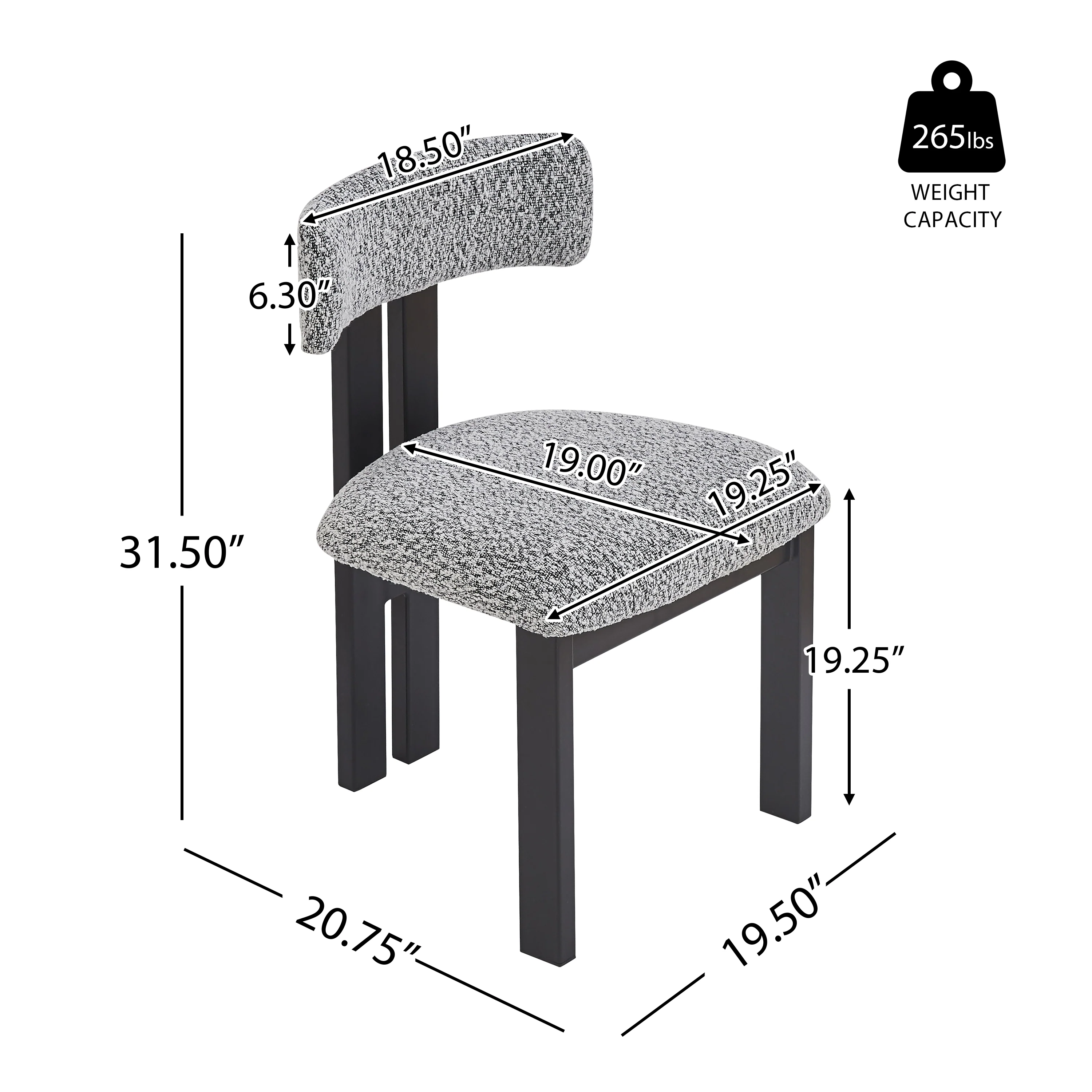 2x Warell Upholstered Luxury Dining Chairs Accent Chairs - furnishings