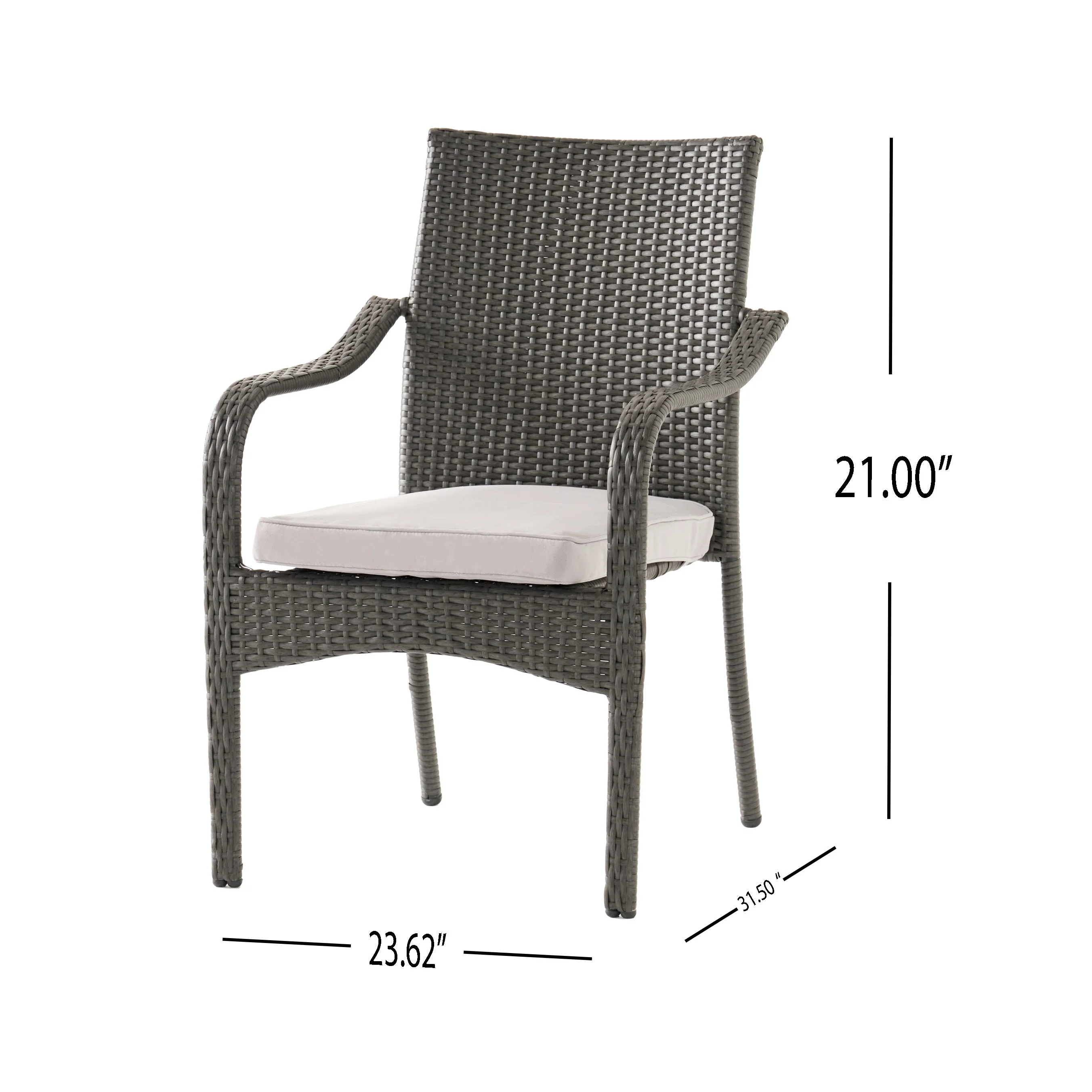 Kadelyn Outdoor 5pc Grey Wicker Dining Set - furnishings