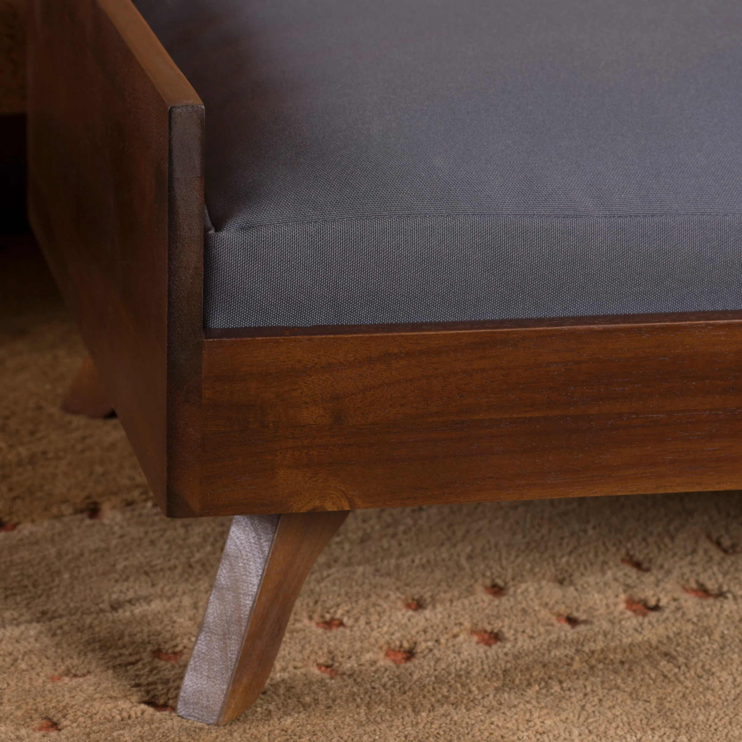 Darren Mid-Century Wood Frame Cushioned Dog Bed - furnishings