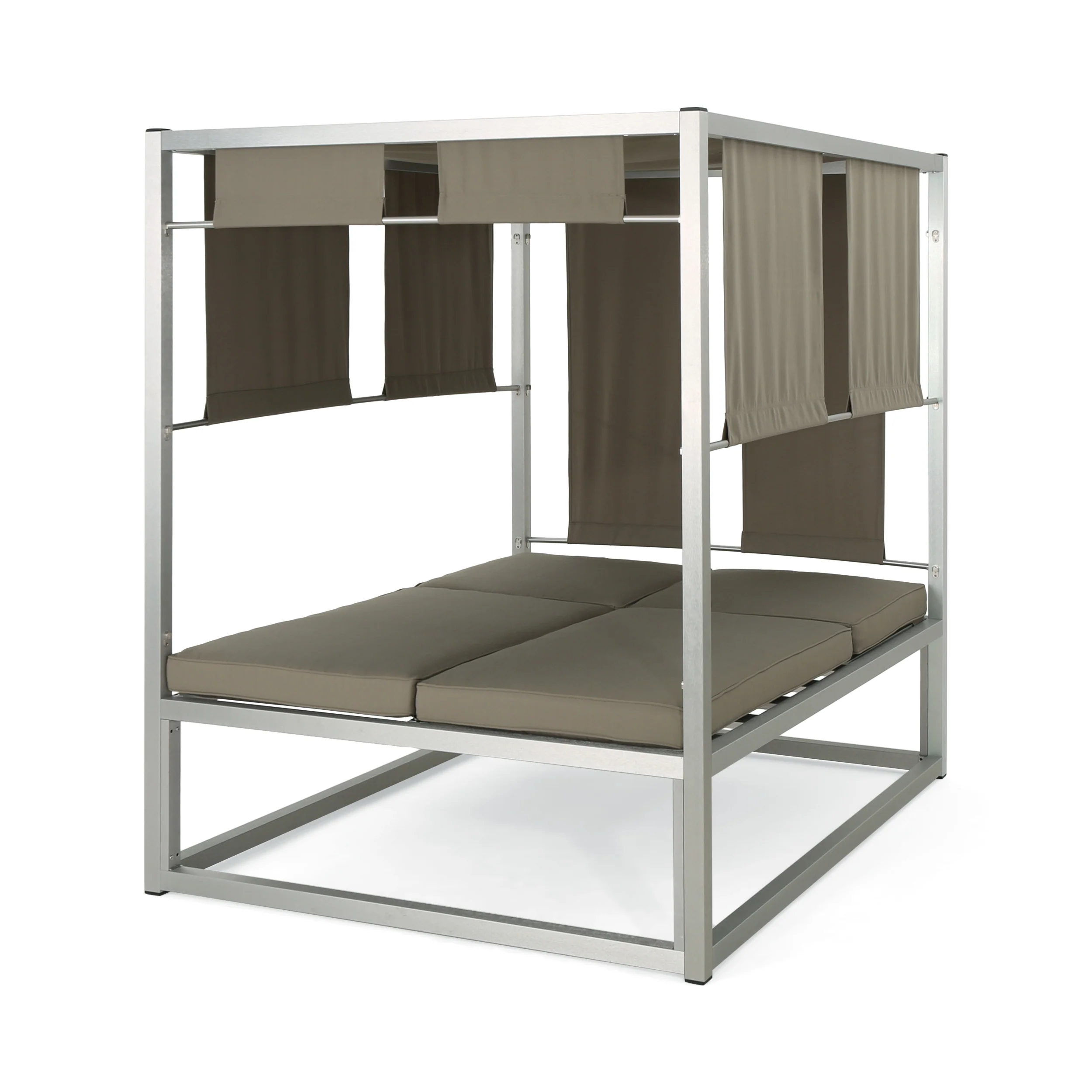 Amos Outdoor Aluminum Daybed with Canopy - furnishings