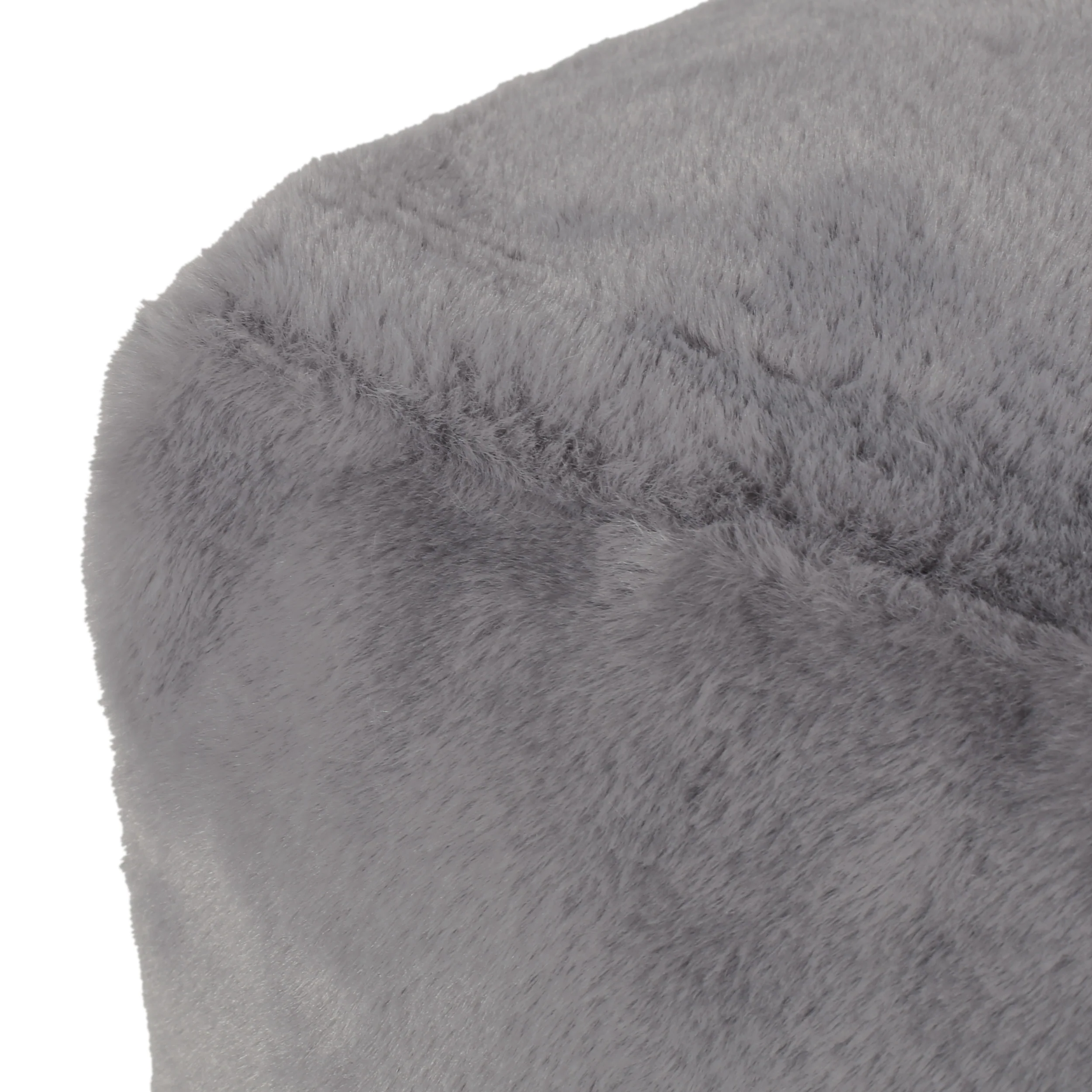 Pickerel Modern Glam Faux Fur Cube Pouf - furnishings