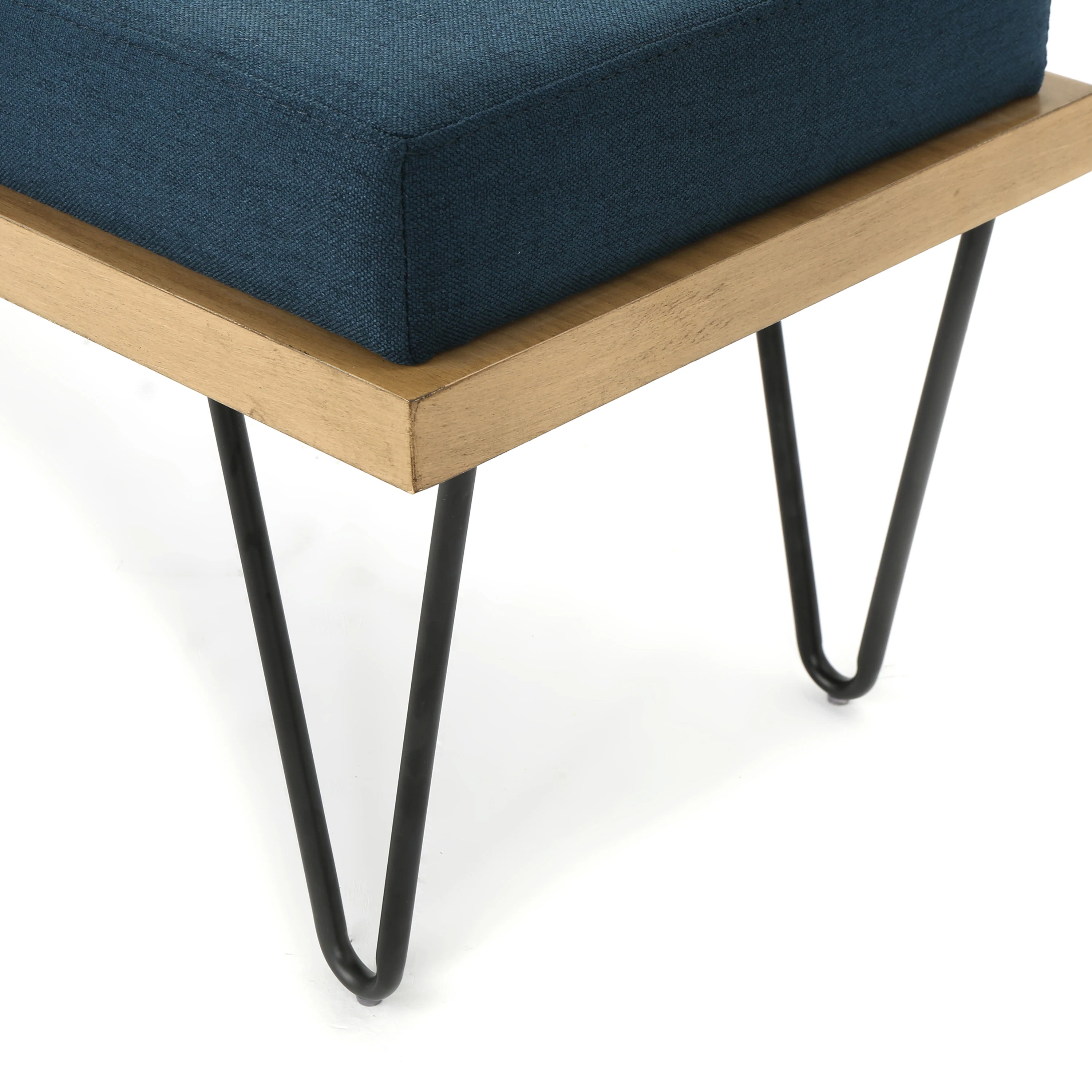 Elaina Industrial Modern Fabric Bench - furnishings