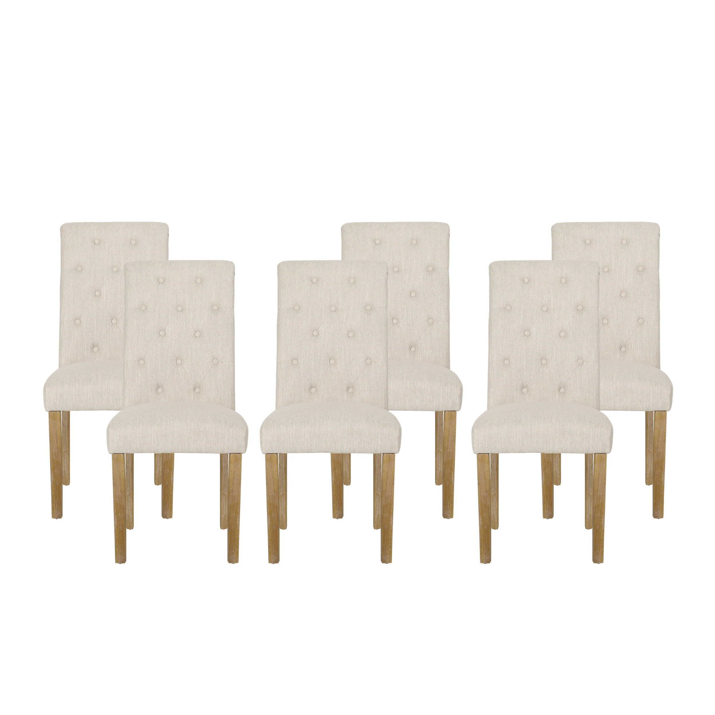 Larkspur Contemporary Fabric Tufted Dining Chairs, Set of 6 - furnishings