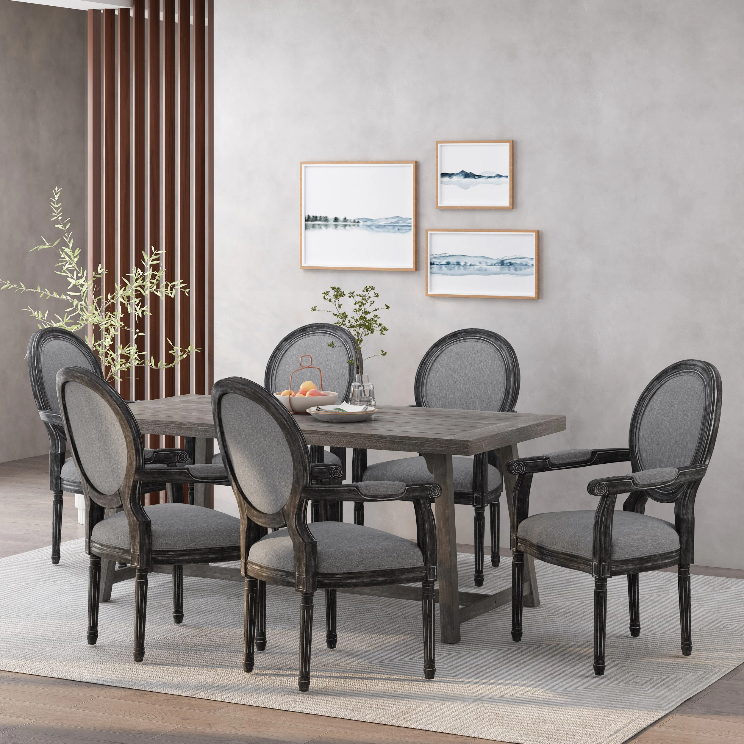 Aisenbrey French Country Wood Upholstered Dining Chair - furnishings