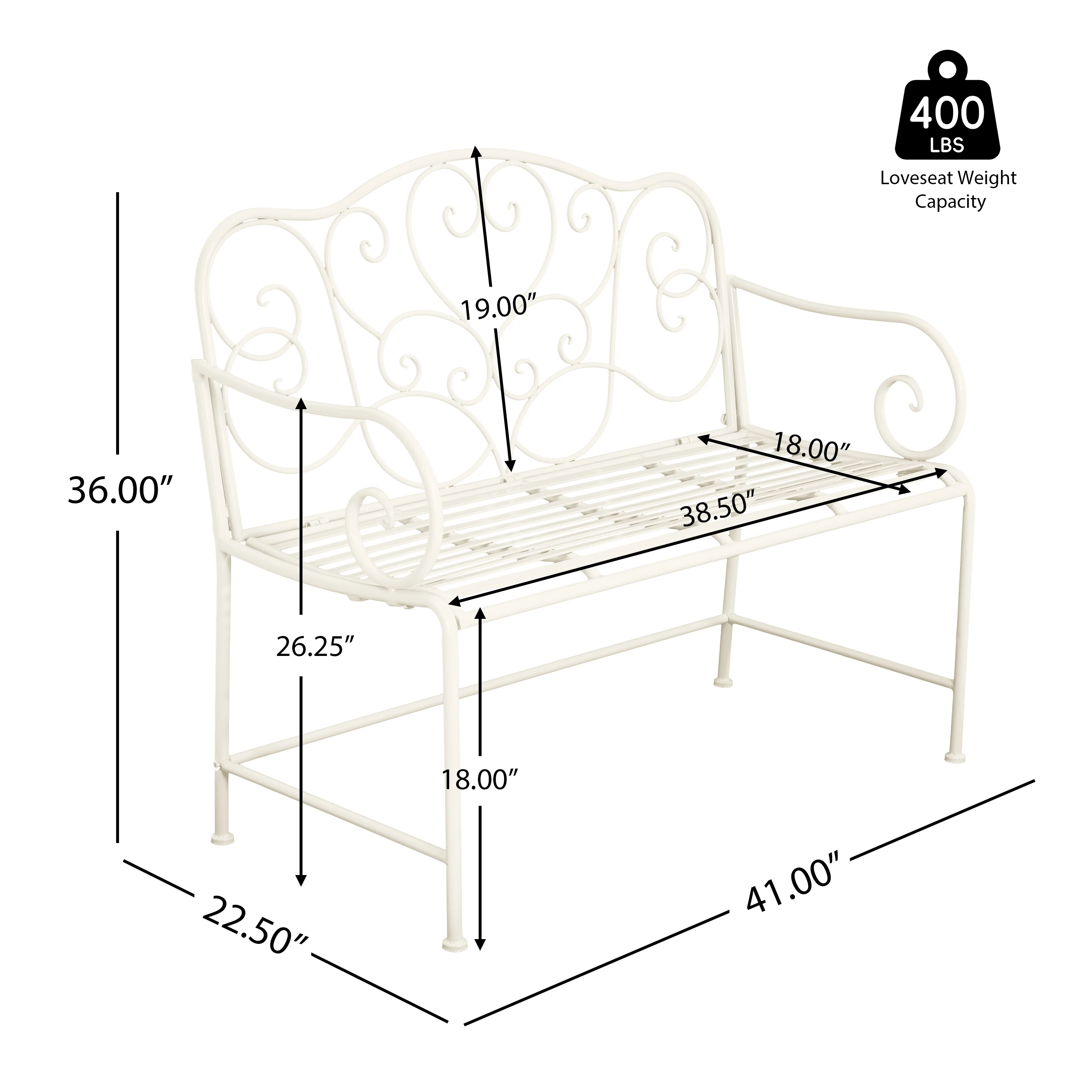Isoldee Outdoor Patio Garden Bench - furnishings