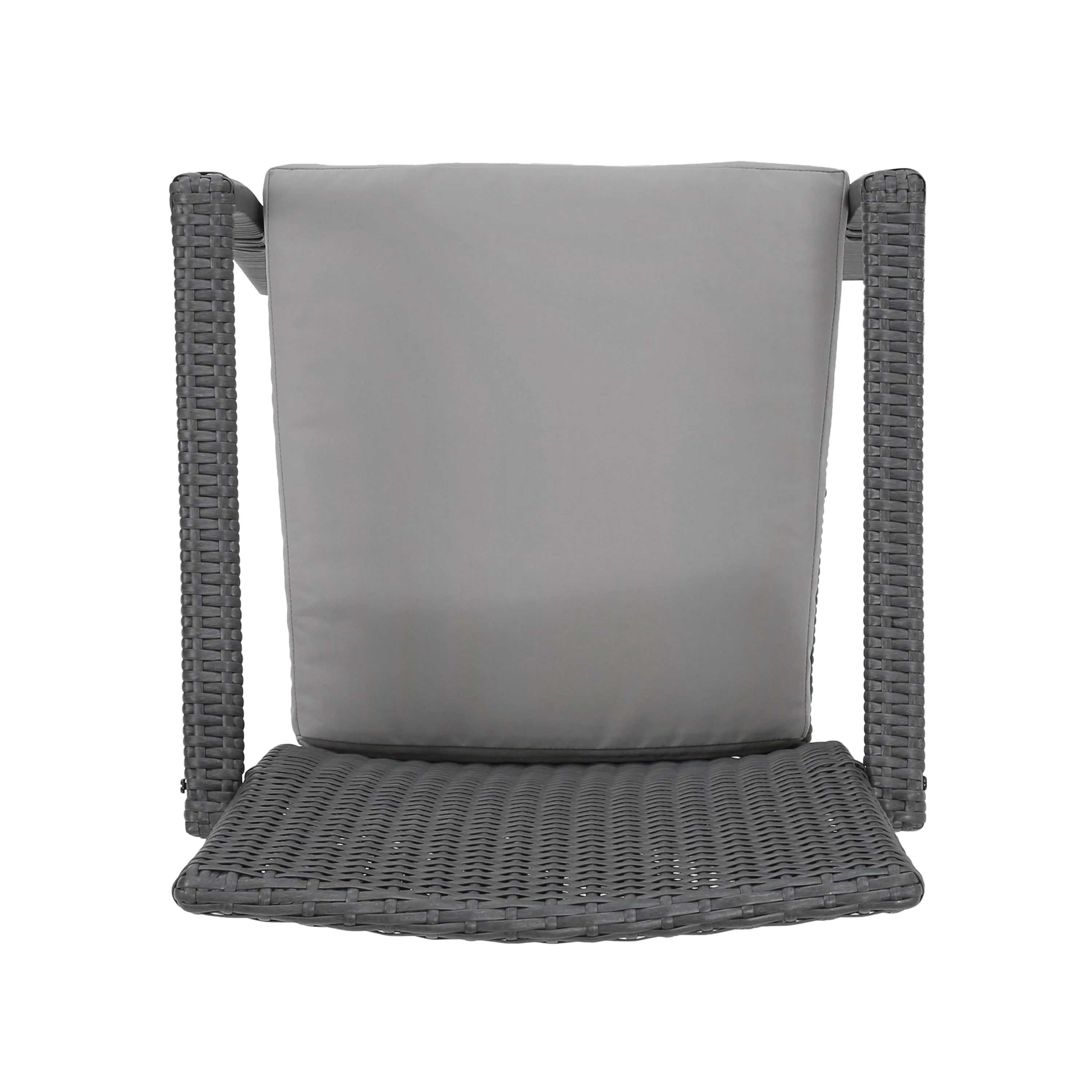Layna Outdoor 5 Piece Wood and Wicker Dining Set, Gray and Gray - furnishings