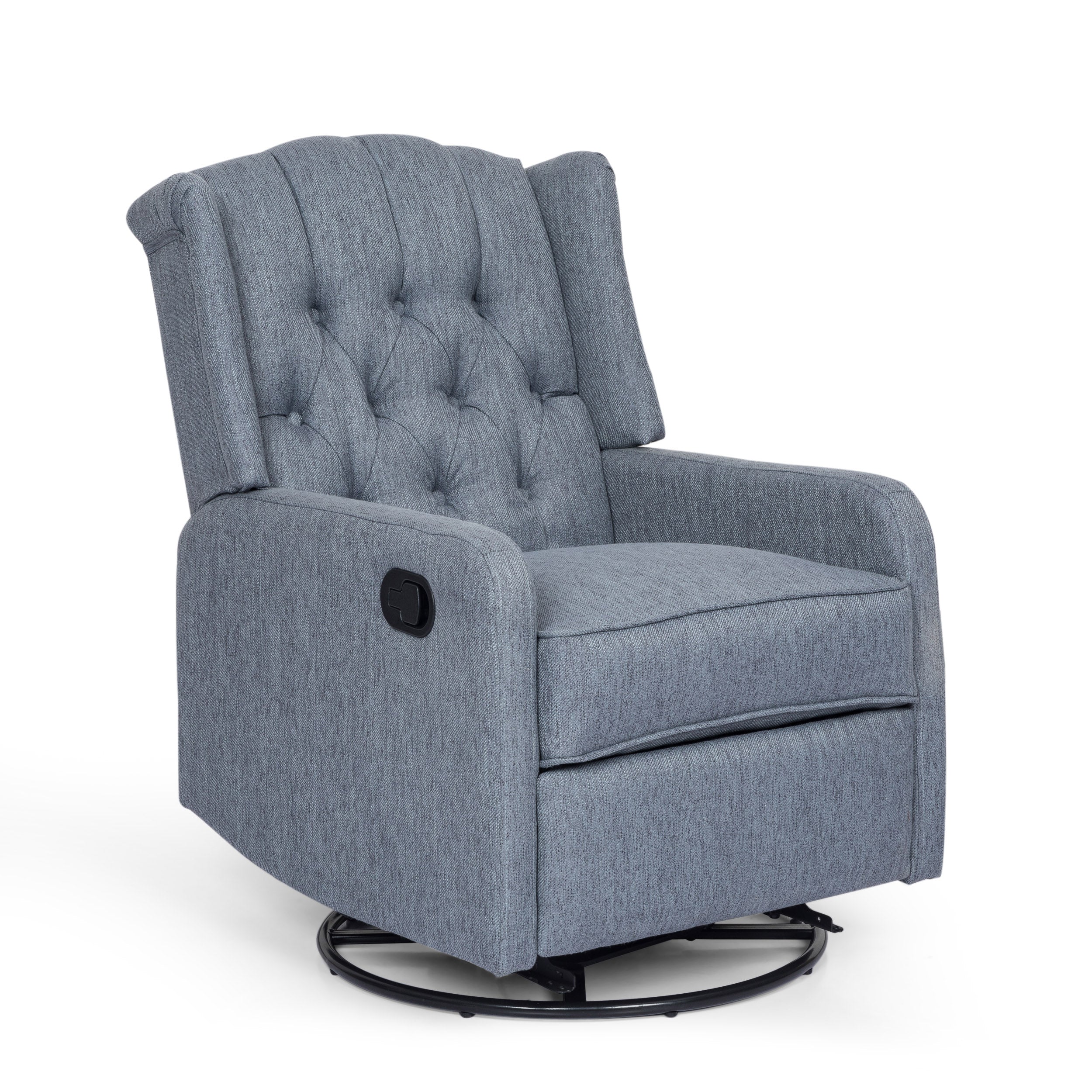 Houck Contemporary Tufted Wingback Swivel Recliner - furnishings