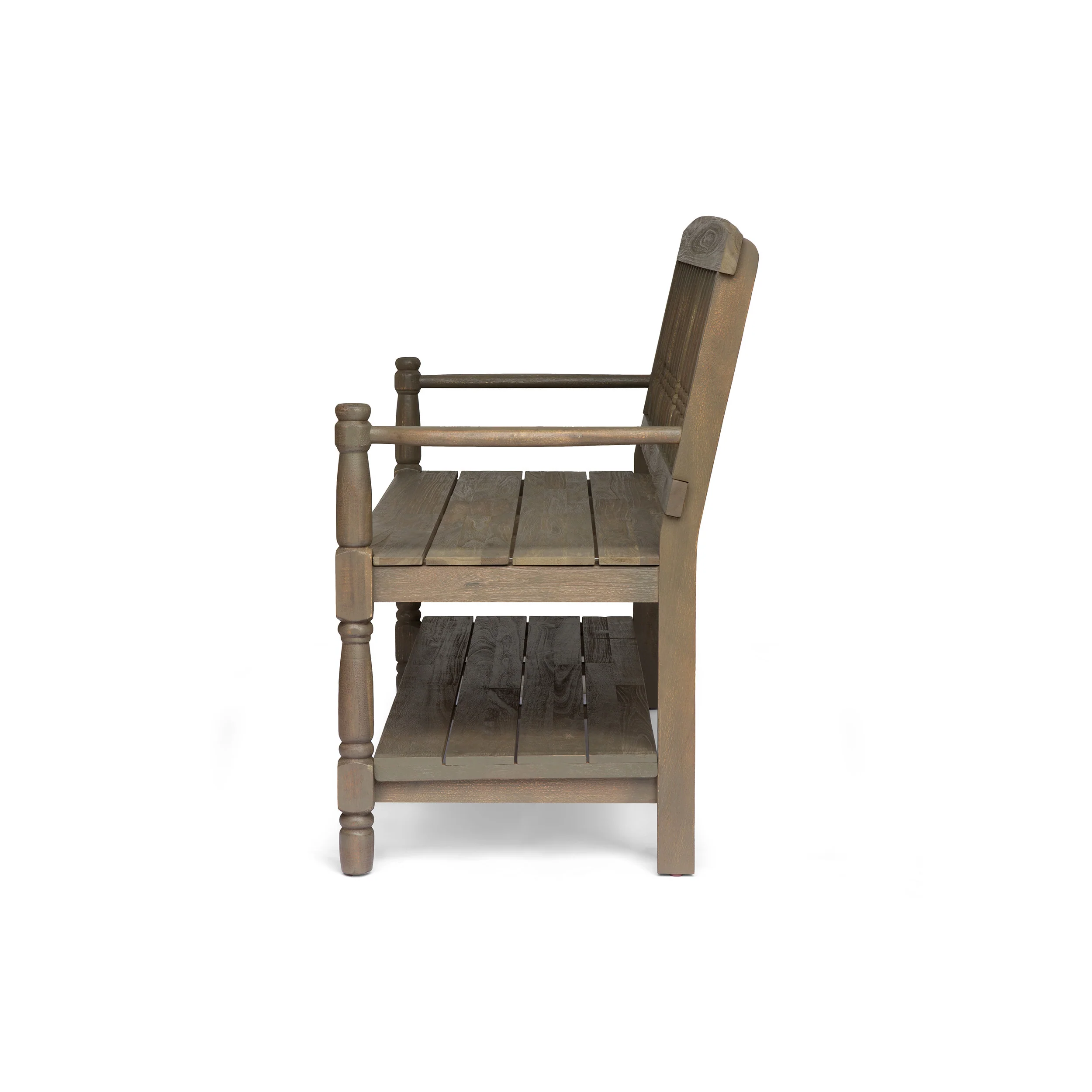 Kuhn Outdoor Acacia Wood Bench with Shelf - furnishings