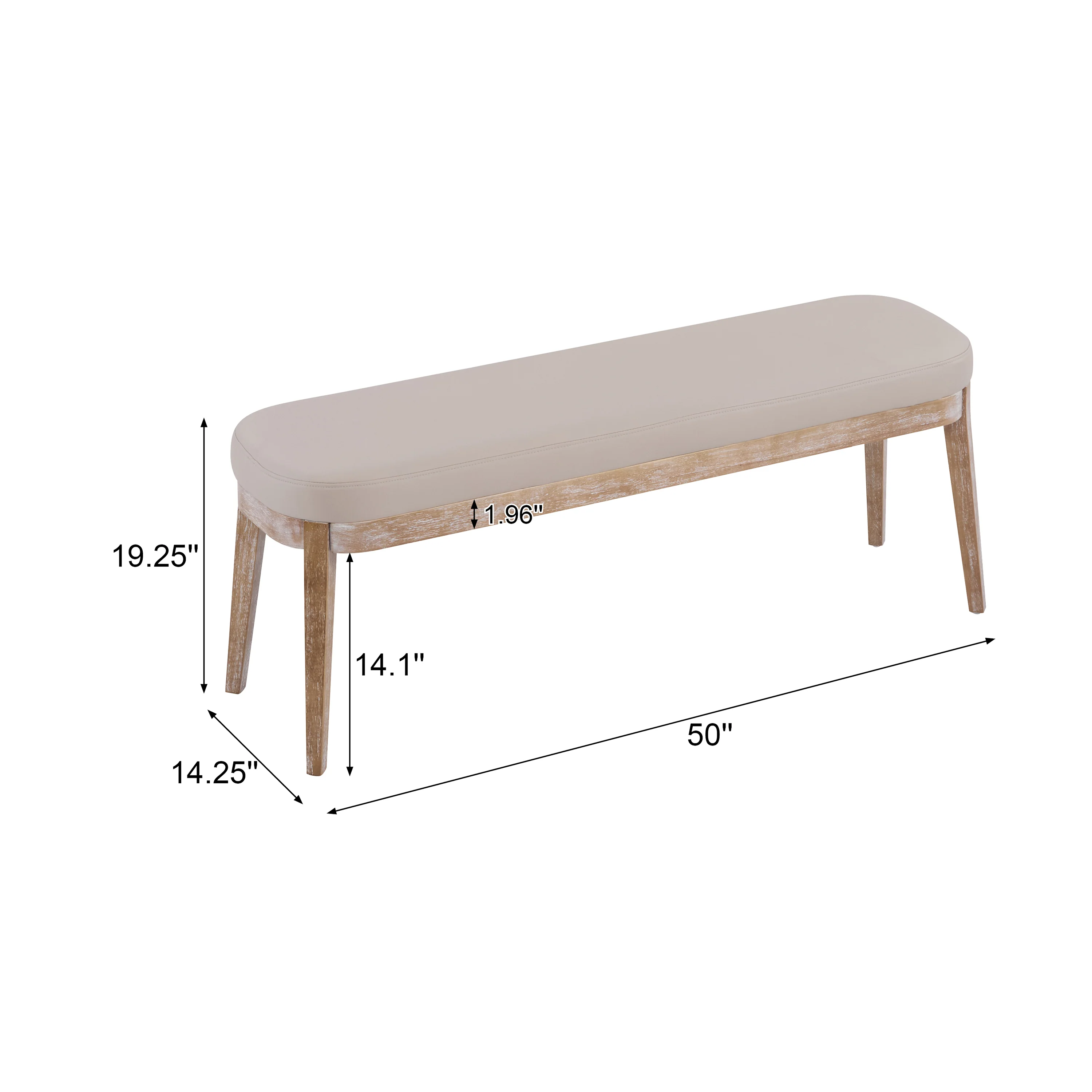 Andromedo Modern Upholstered PU Leather Ottoman Bench - furnishings