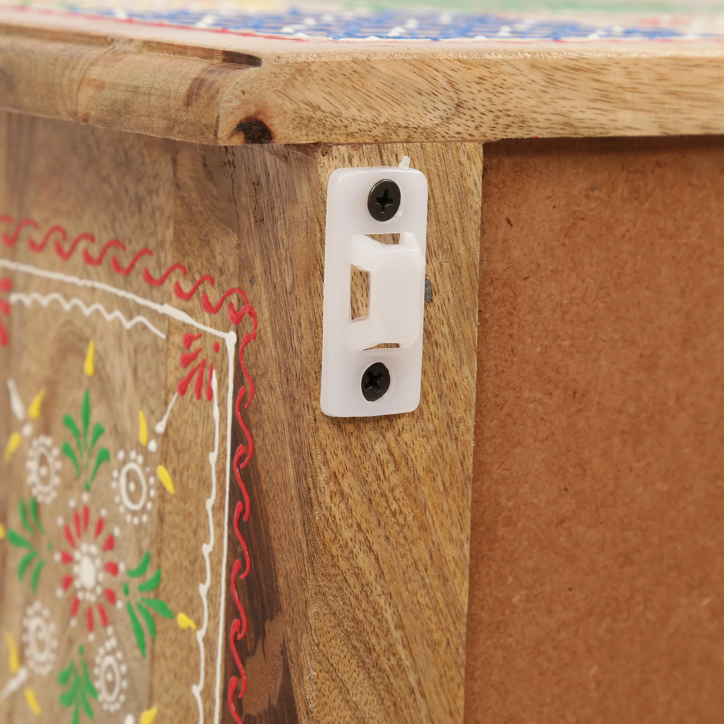 Valdosta Handcrafted Boho Mango Wood 3 Drawer Nightstand - furnishings