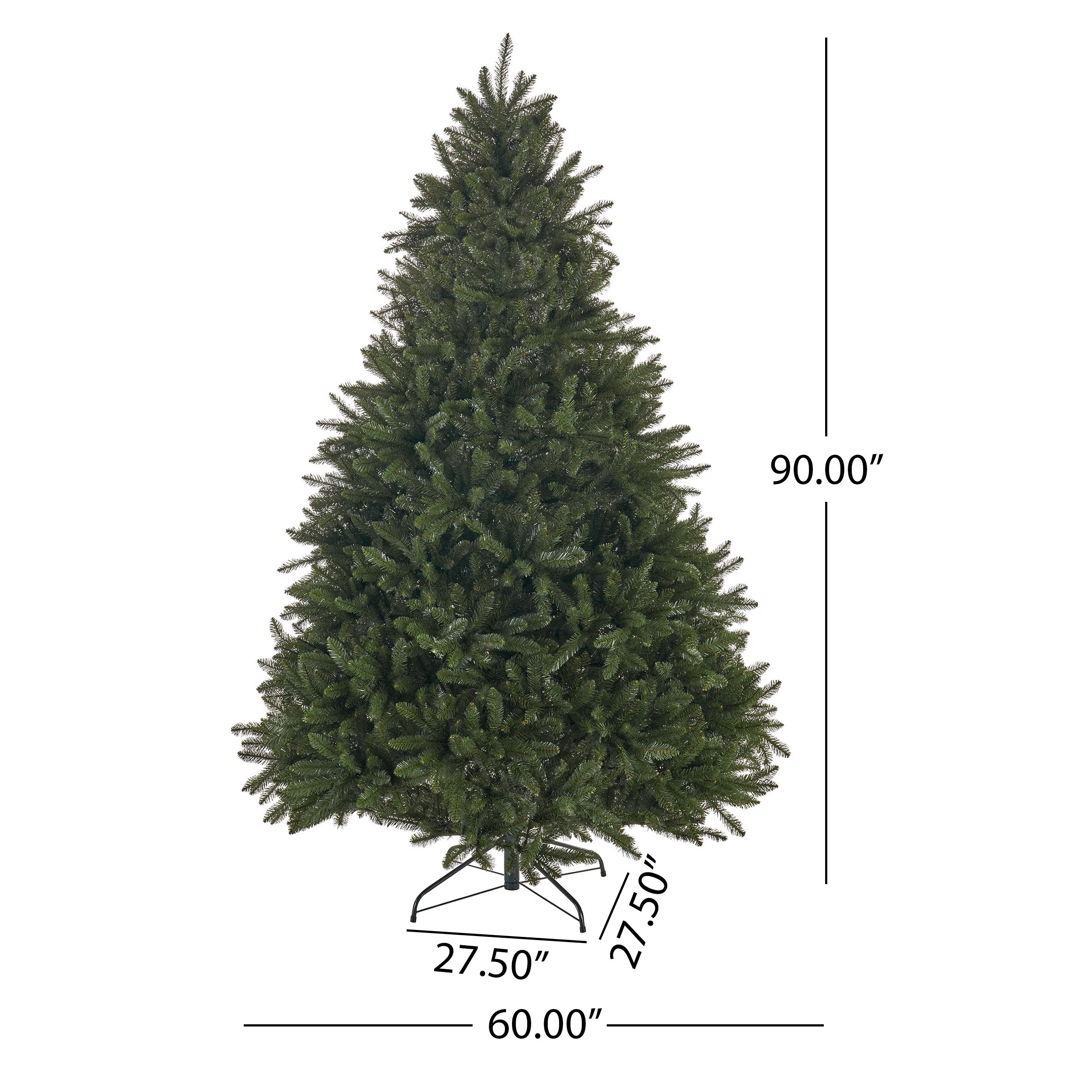 7.5-foot Norway Spruce Hinged Artificial Christmas Tree - furnishings
