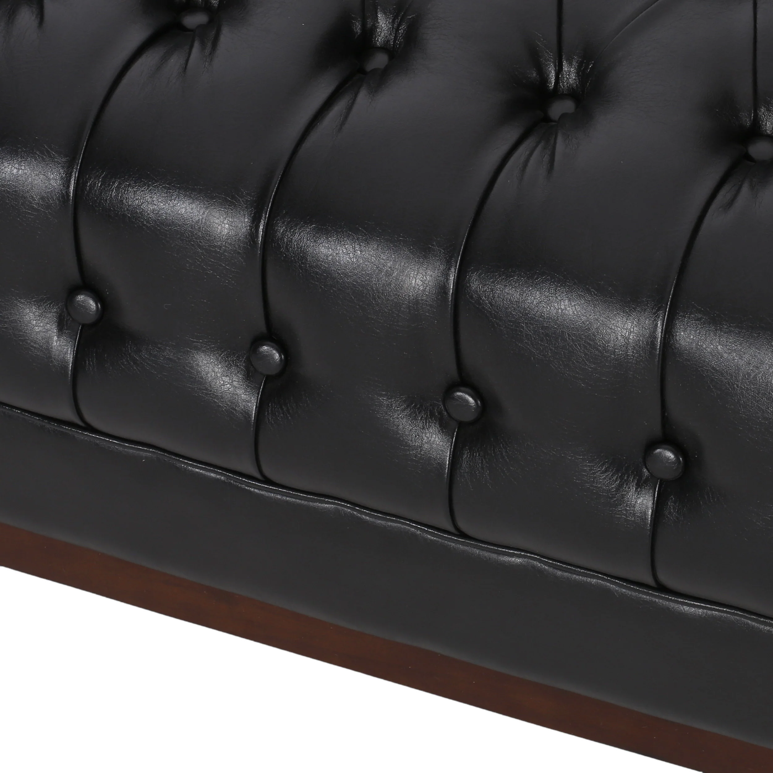 Elias Contemporary Faux Leather Tufted 3 Seater Sofa - furnishings