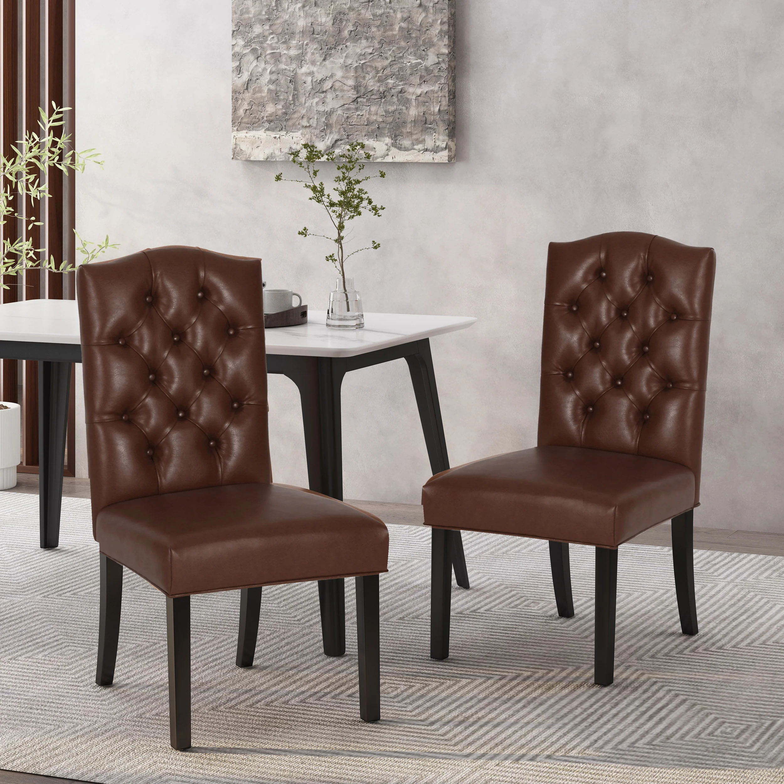 Winfough Contemporary Tufted Dining Chairs, Set of 2 - furnishings