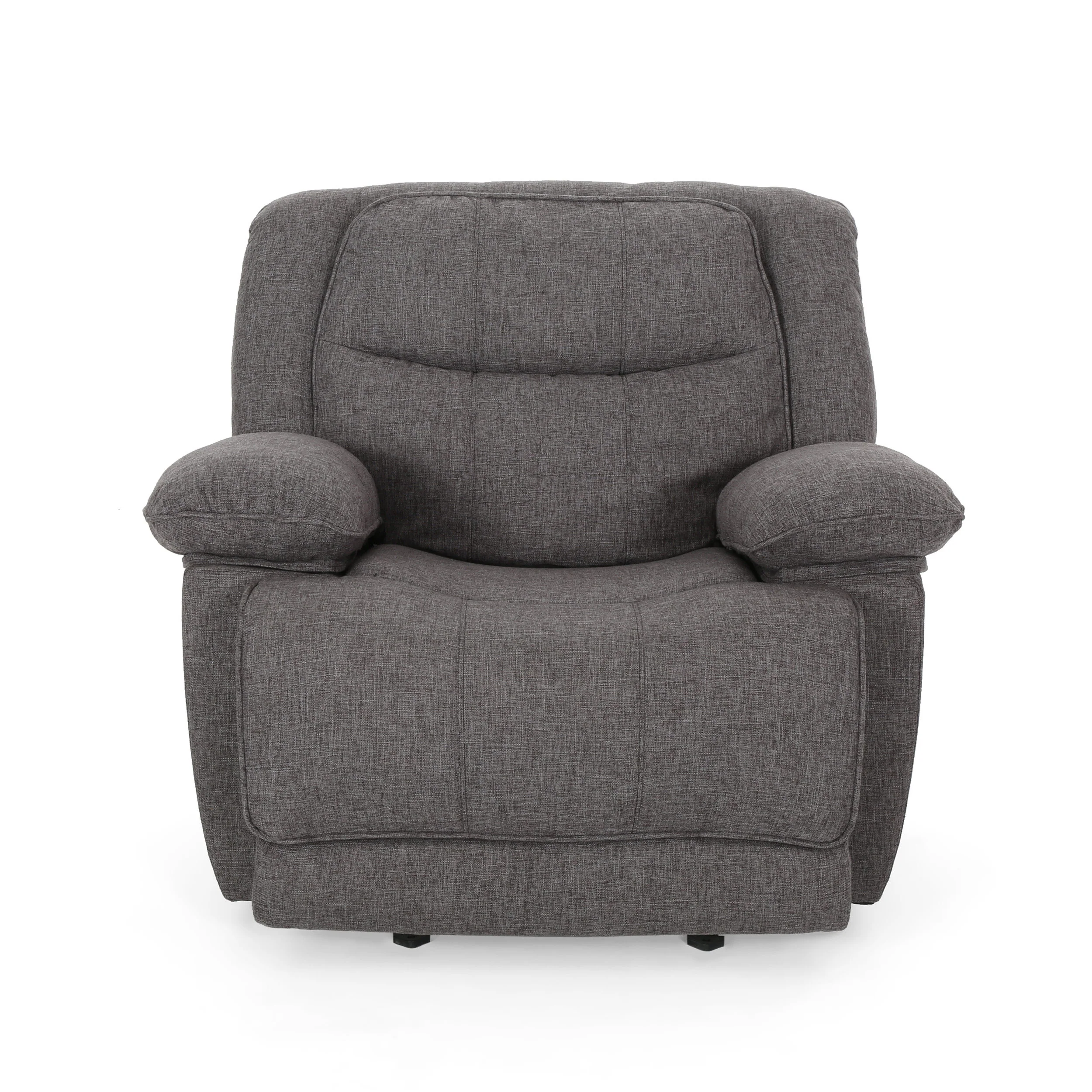 Antoinette Contemporary Pillow-Tufted Upholstered Fabric Glider Recliner - furnishings
