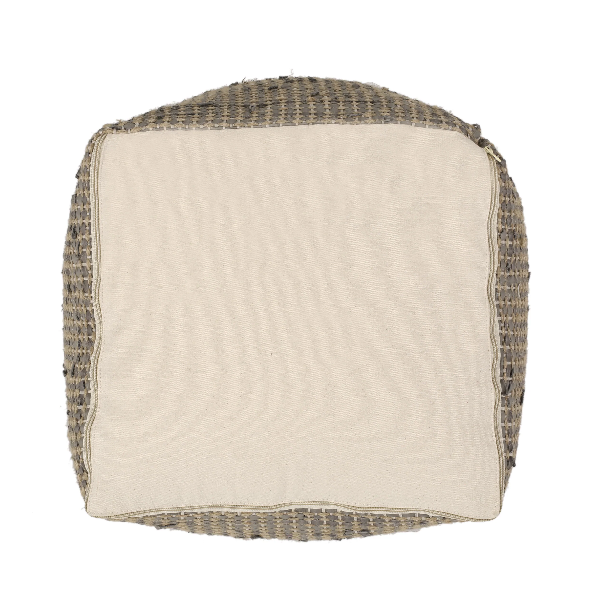 Glencoe Boho Handcrafted Fabric Cube Pouf - furnishings